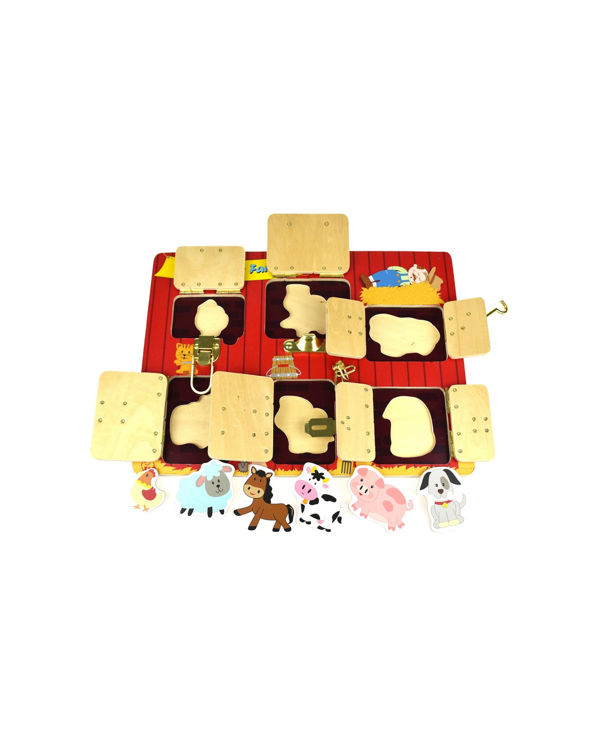 3 Kaper Kidz My Happy Farm Latches Puzzle Childrens Toy Educational Play Board - Multi, 3 of 7