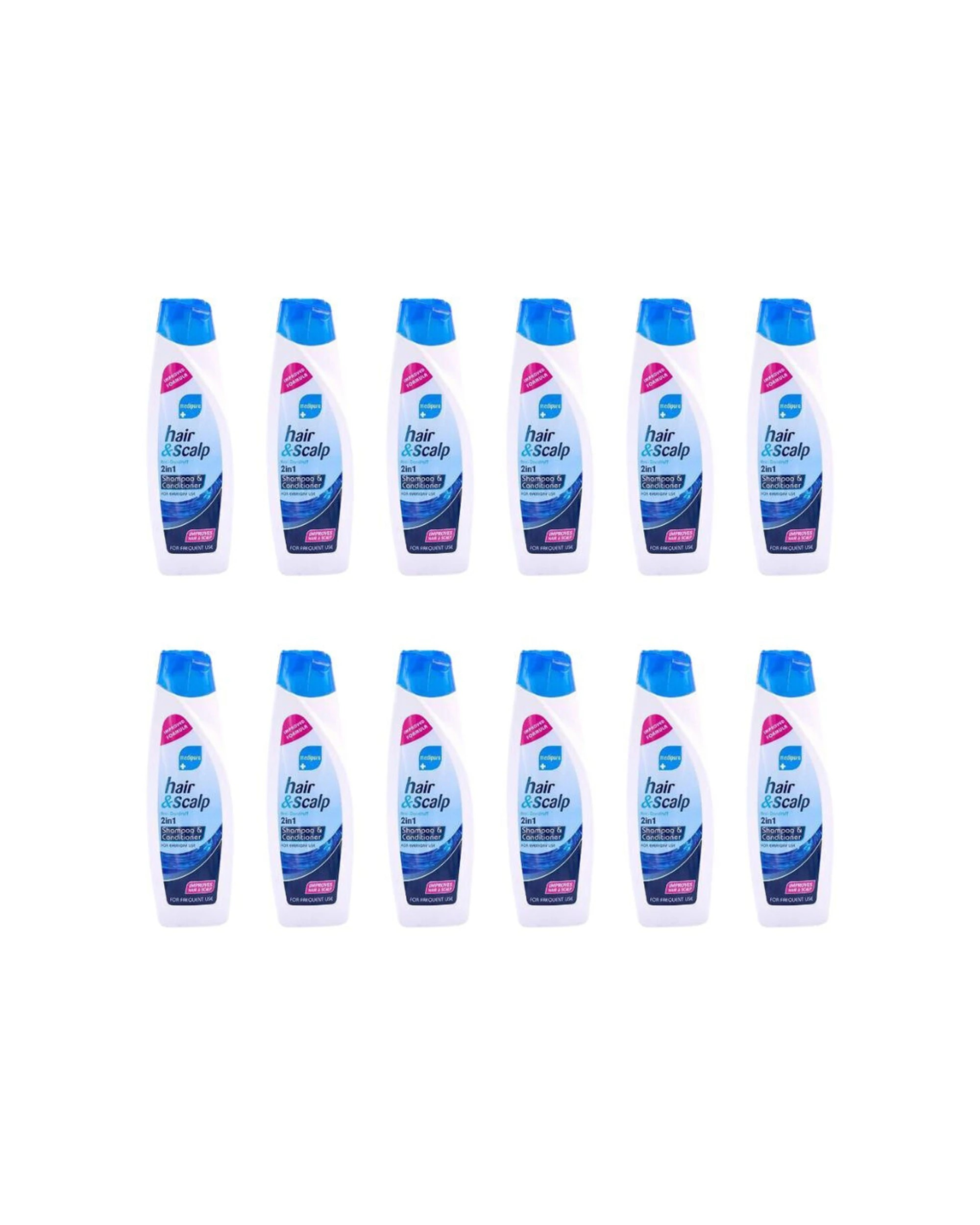 1 Medipure 12PK Hair & Scalp 2in1 Shampoo Conditioner Anti-Dandruff 400ml - Multi, 1 of 2