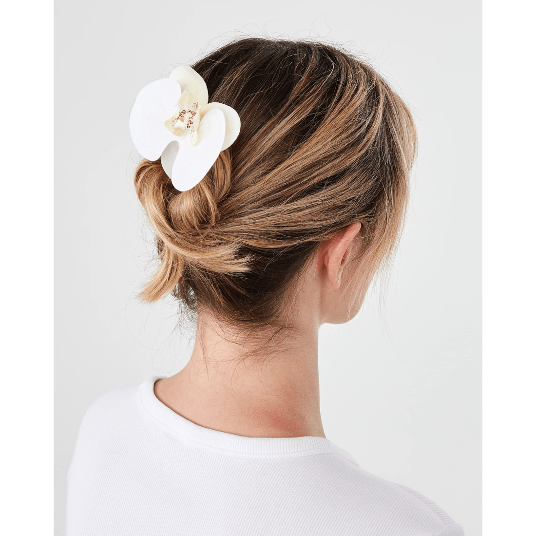 3 Orchid French Hair Pin - White, 3 of 4