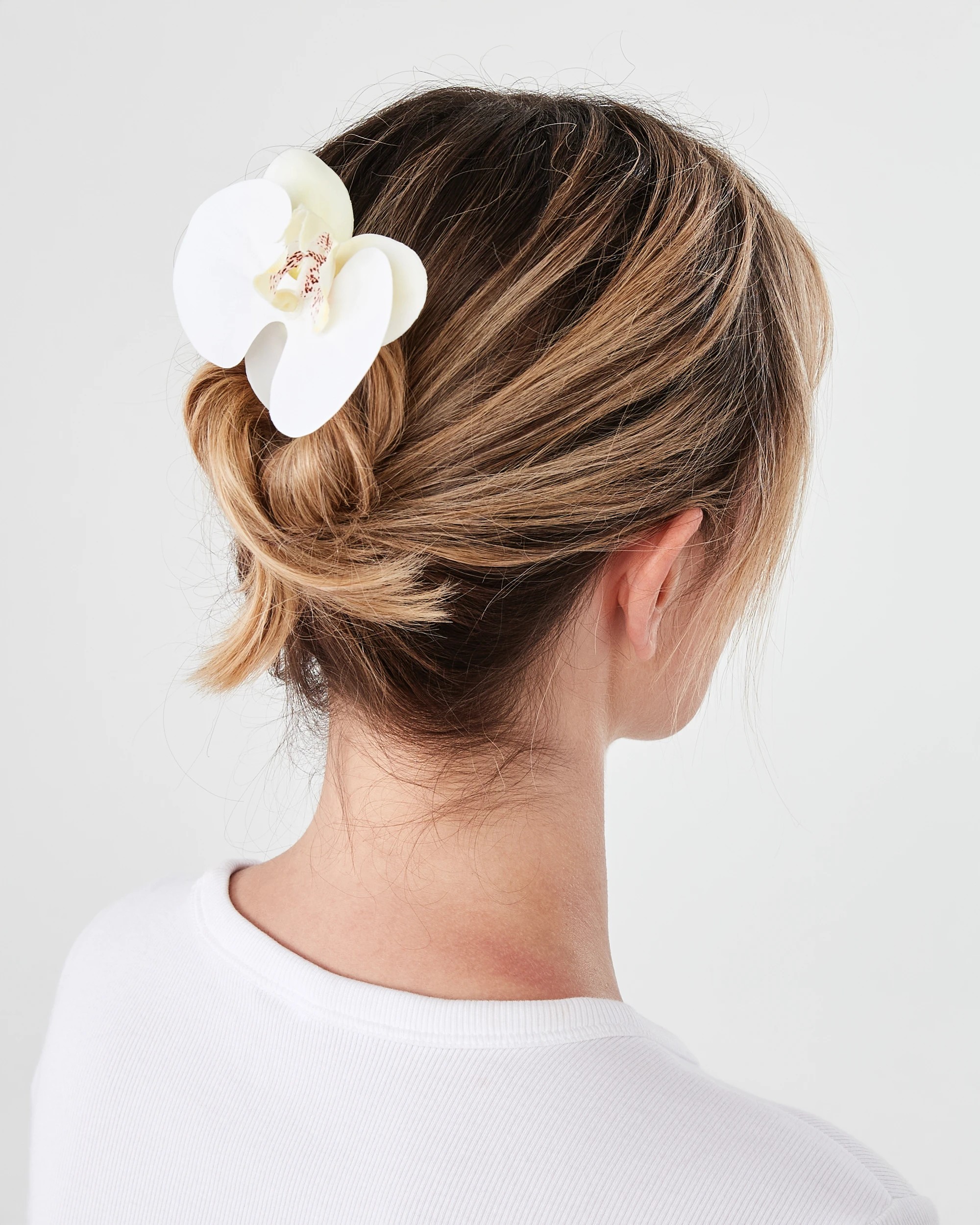 3 Orchid French Hair Pin - White, 3 of 4