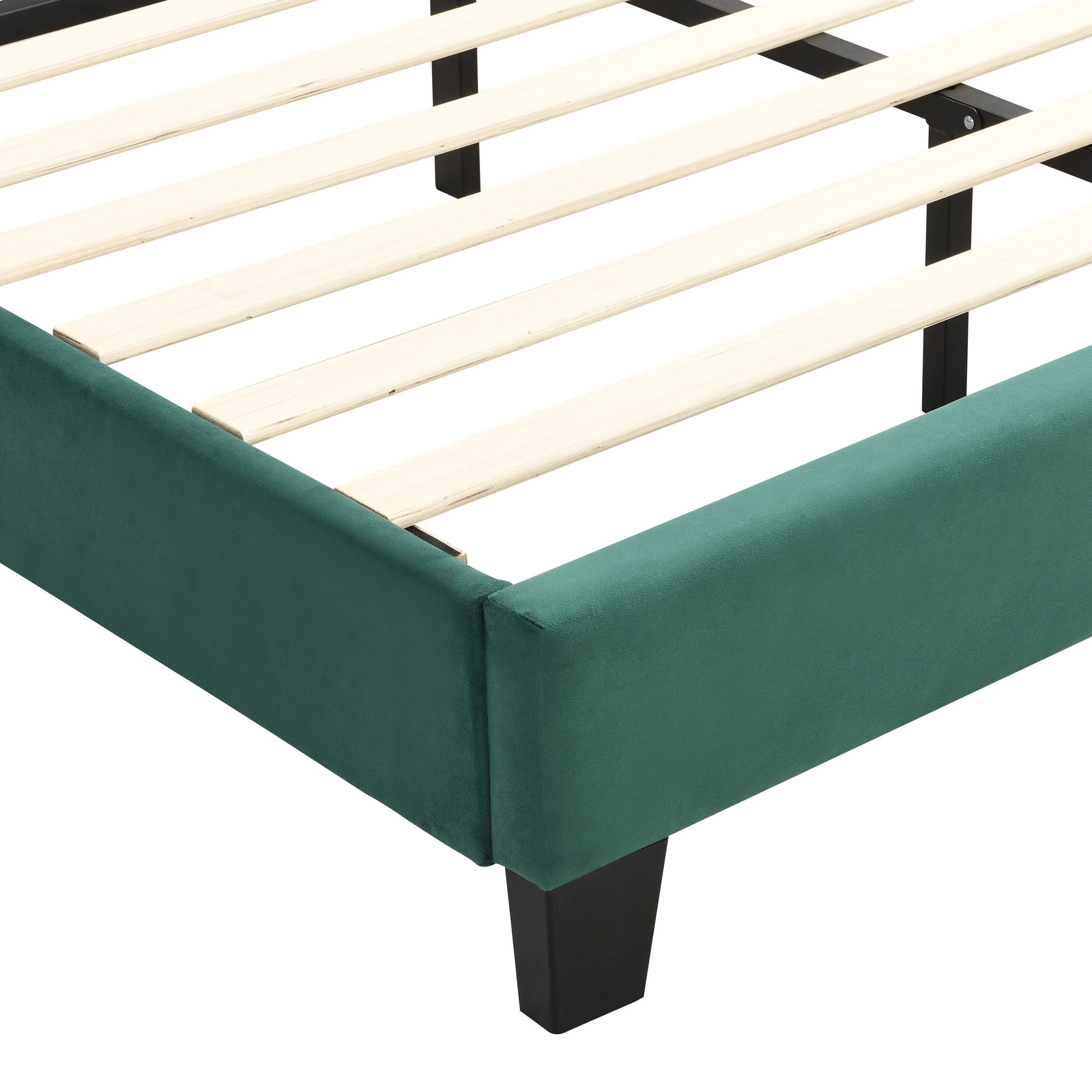 9 IHOMDEC BEF05 Velvet Double Bed Frame - Green - Green, 9 of 10