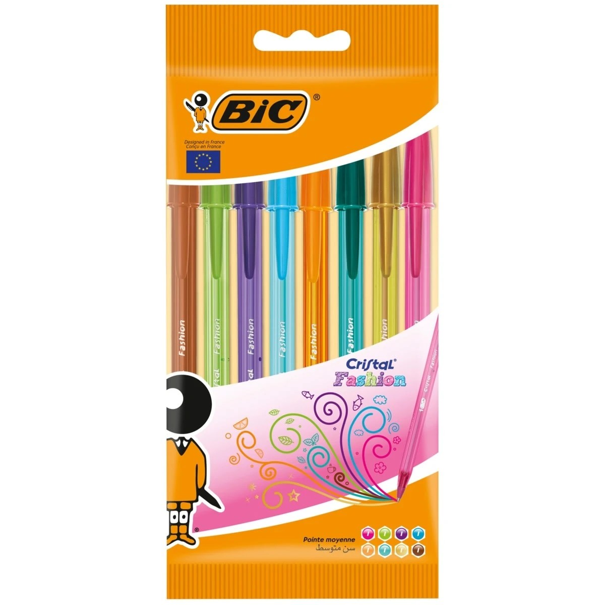 1 8 Pack BIC Cristal Fashion Ball Pens, 1 of 7