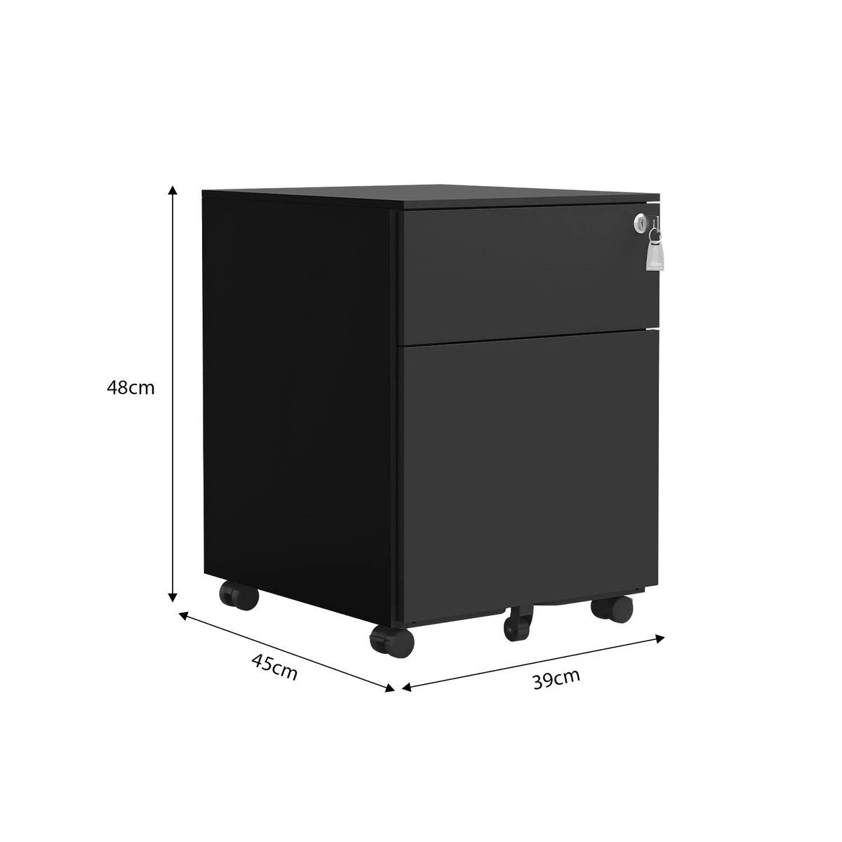 5 Ausway 2 Drawer File Cabinet Under Desk Steel, 5 of 5