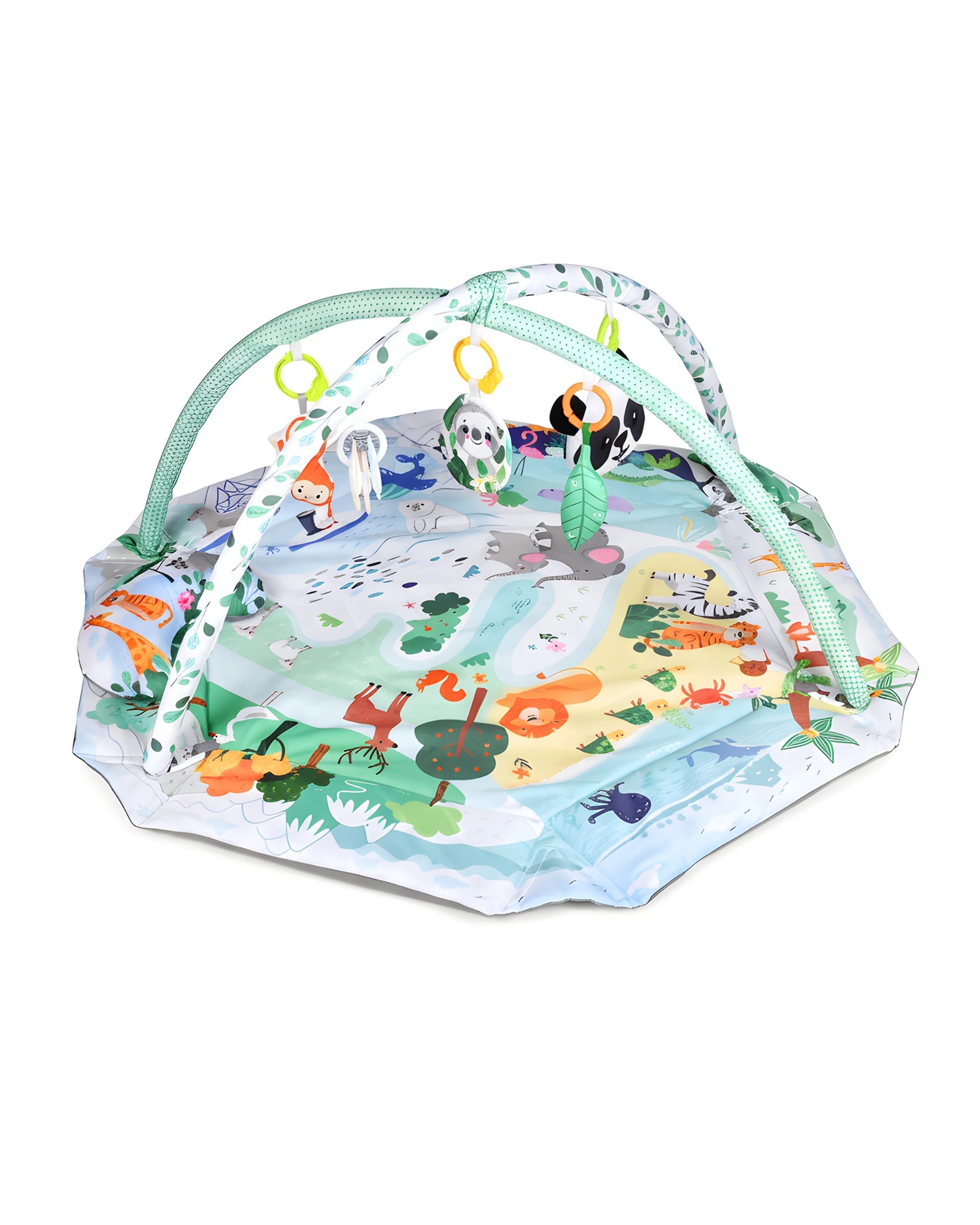 5 Advwin Baby Play Gym Mat 8-in-1 Tummy Time Mat & Ball Pit with 5 Detachable Toys and 18 Balls Baby Activity Center, 5 of 8