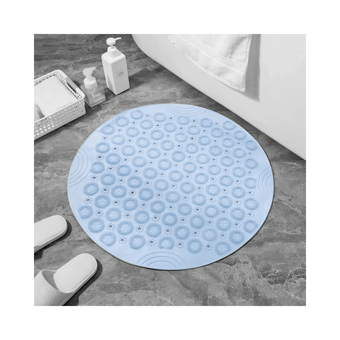 8 BR Home Round Non-Slip Shower Mat with Quick Drain and Massage Features, 8 of 8