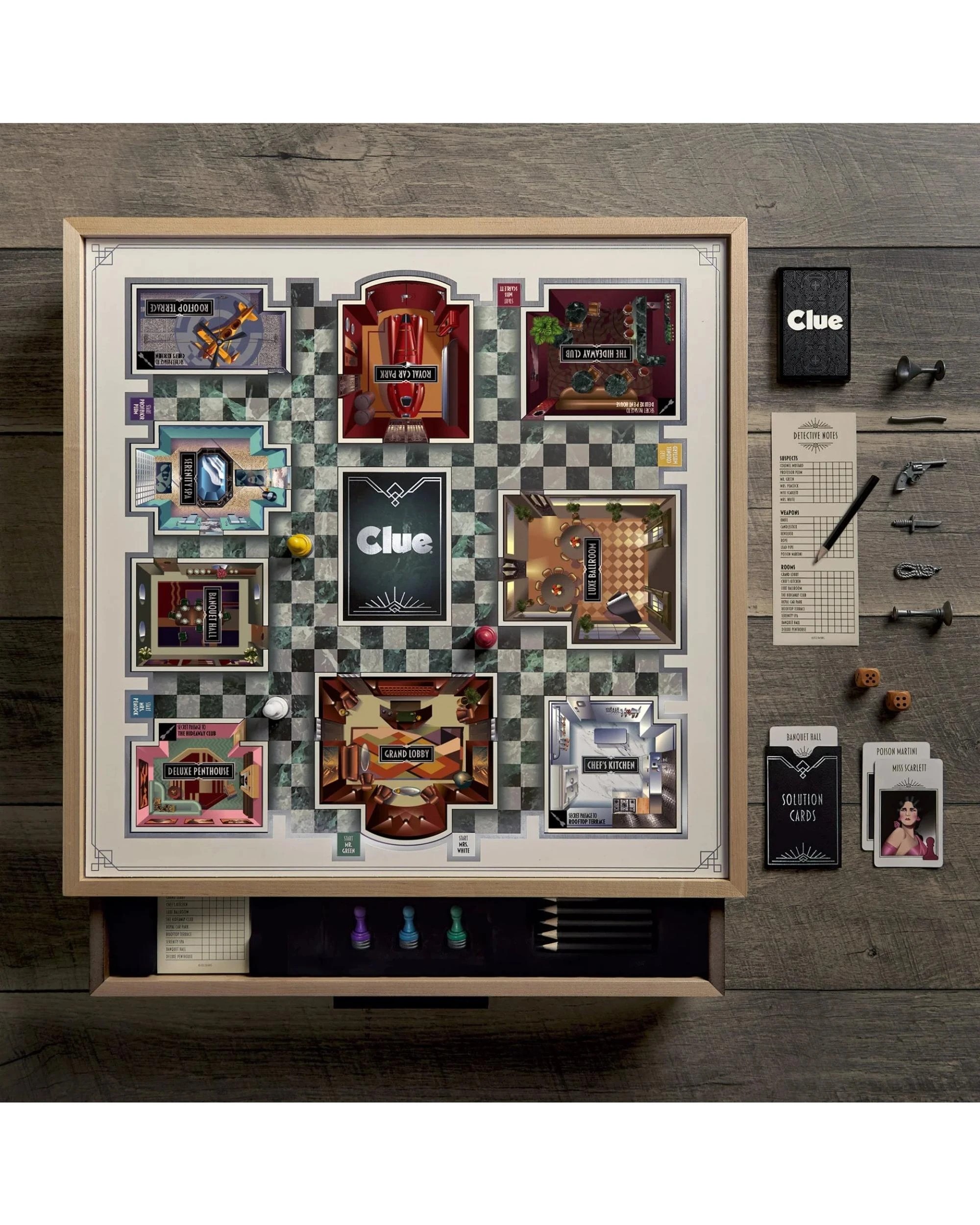 3 Clue Luxe Maple Edition Board Game, 3 of 5
