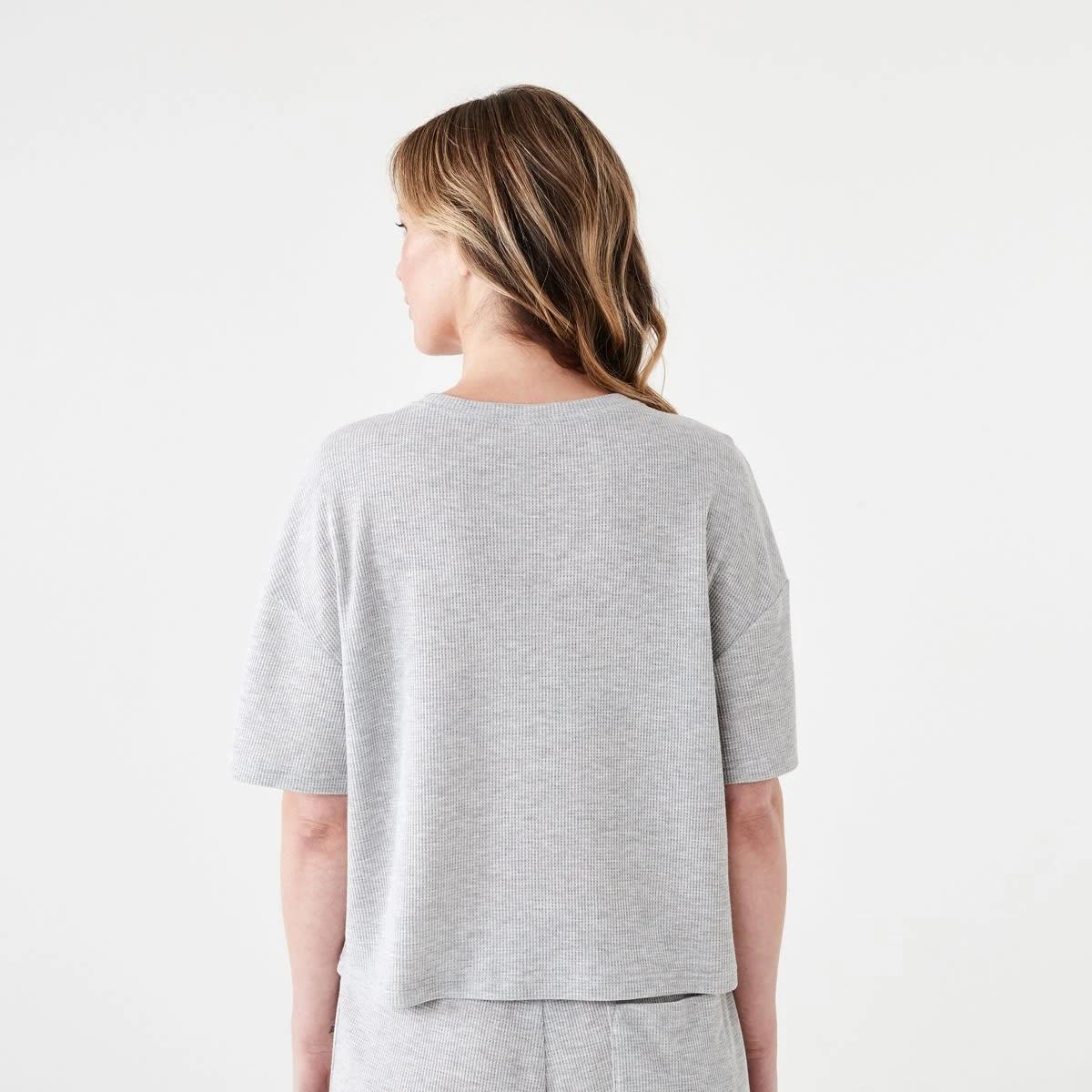 3 Waffle Boxy T-shirt SILVER MARLE, 3 of 6