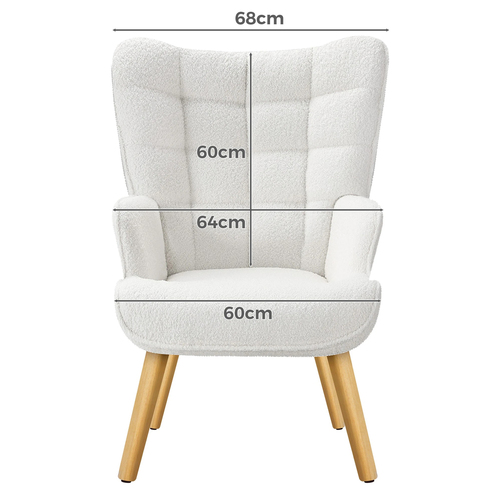 6 Alfordson Armchair Lounge Chair Featherston Replica Accent Chair Boucle - White, 6 of 10
