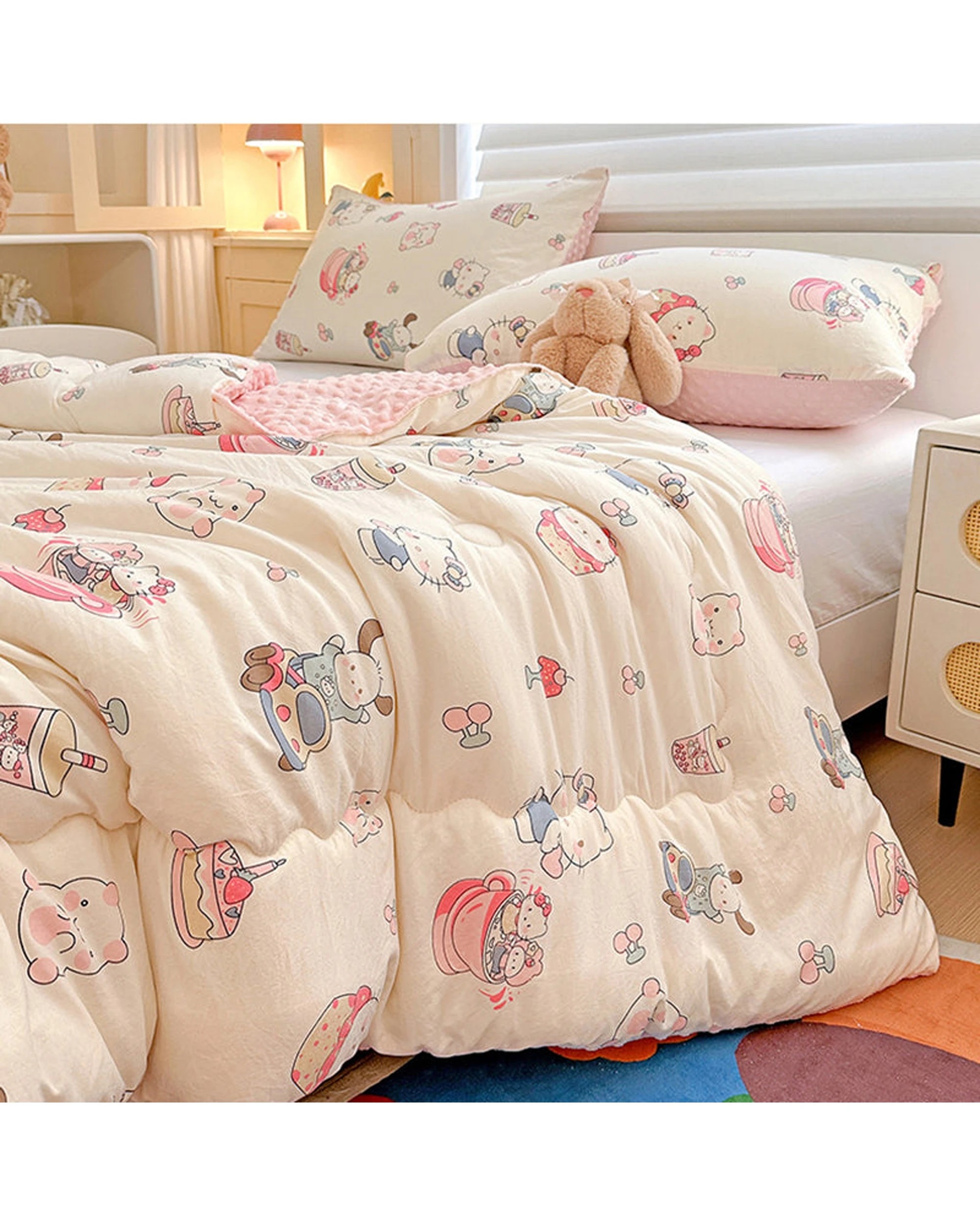 6 Cotton More Warm Cats Pattern Plush Blanket Comforter 200x230cm - Multi, 6 of 7