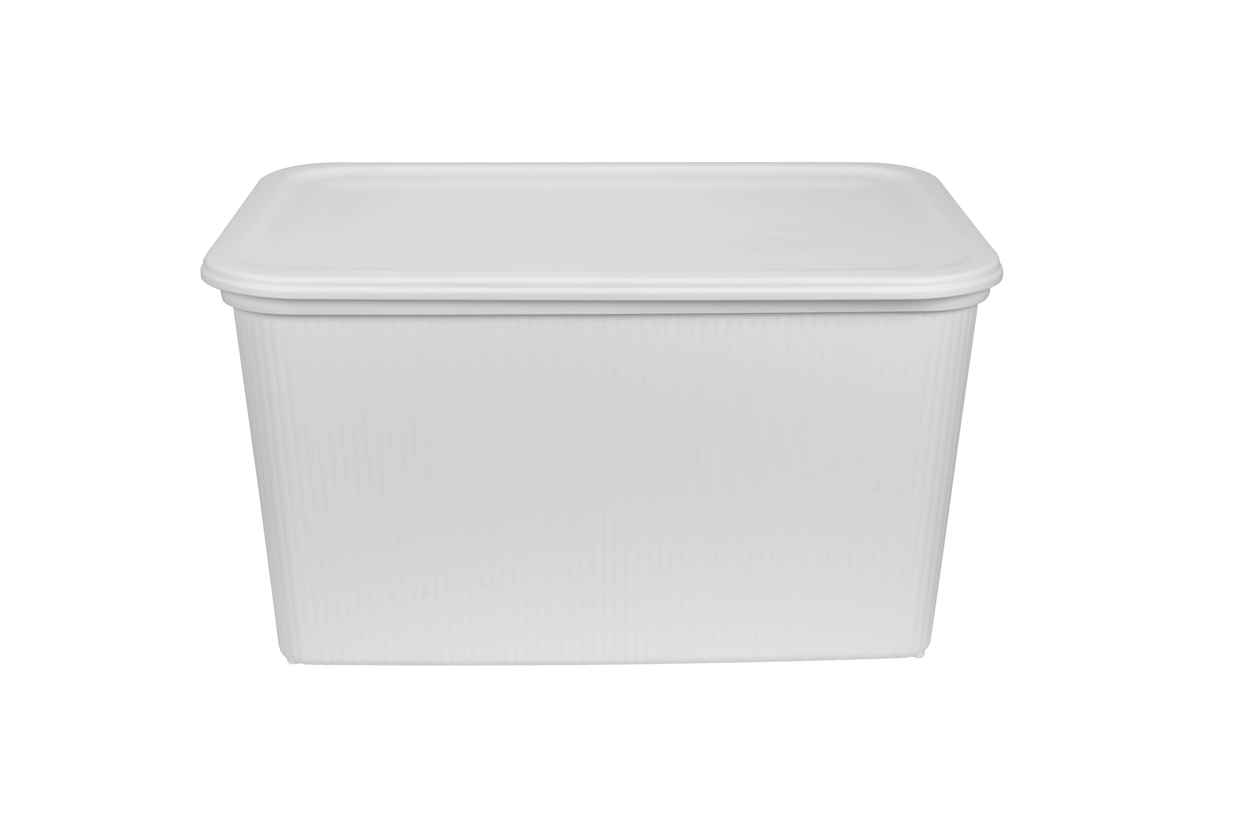 4 75L Ribbed Storage Tub - White, 4 of 6