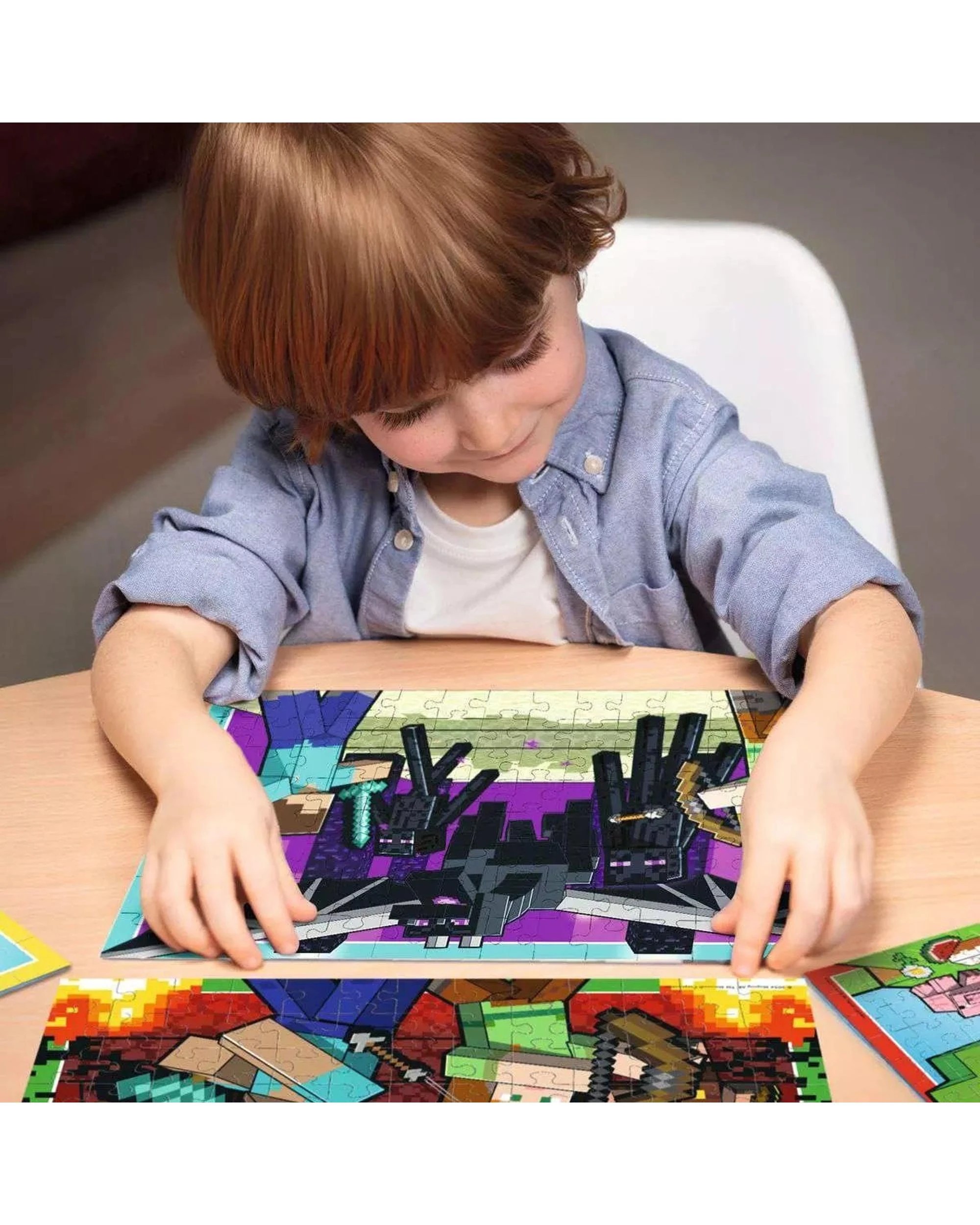 6 Ravensburger Minecraft Realms and Adventures Bumper Puzzle Pack 4 x 100 Piece Jigsaw Puzzle 4 Pack, 6 of 6