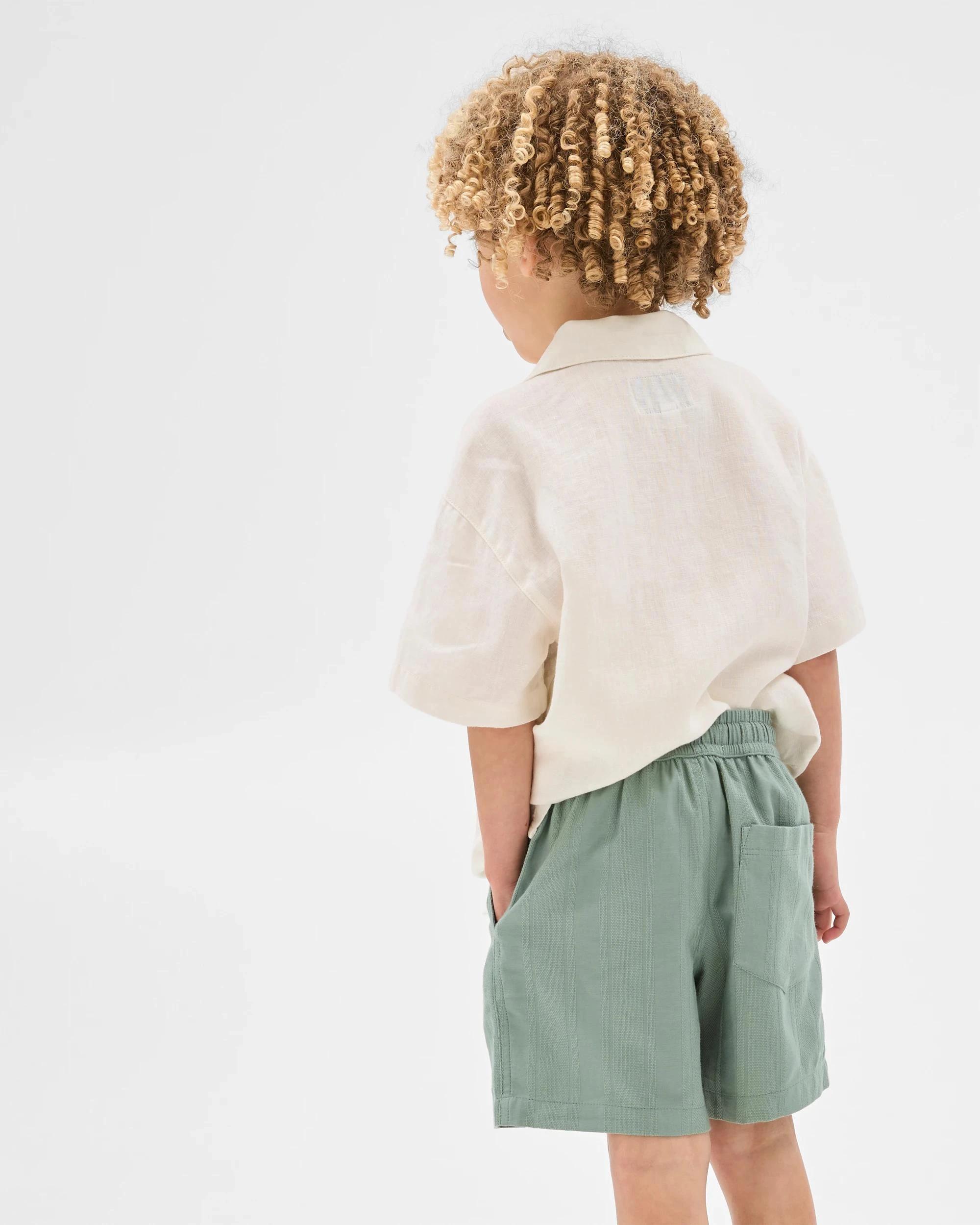 3 Target Australian Cotton Textured Stripe Shorts GREEN, 3 of 5