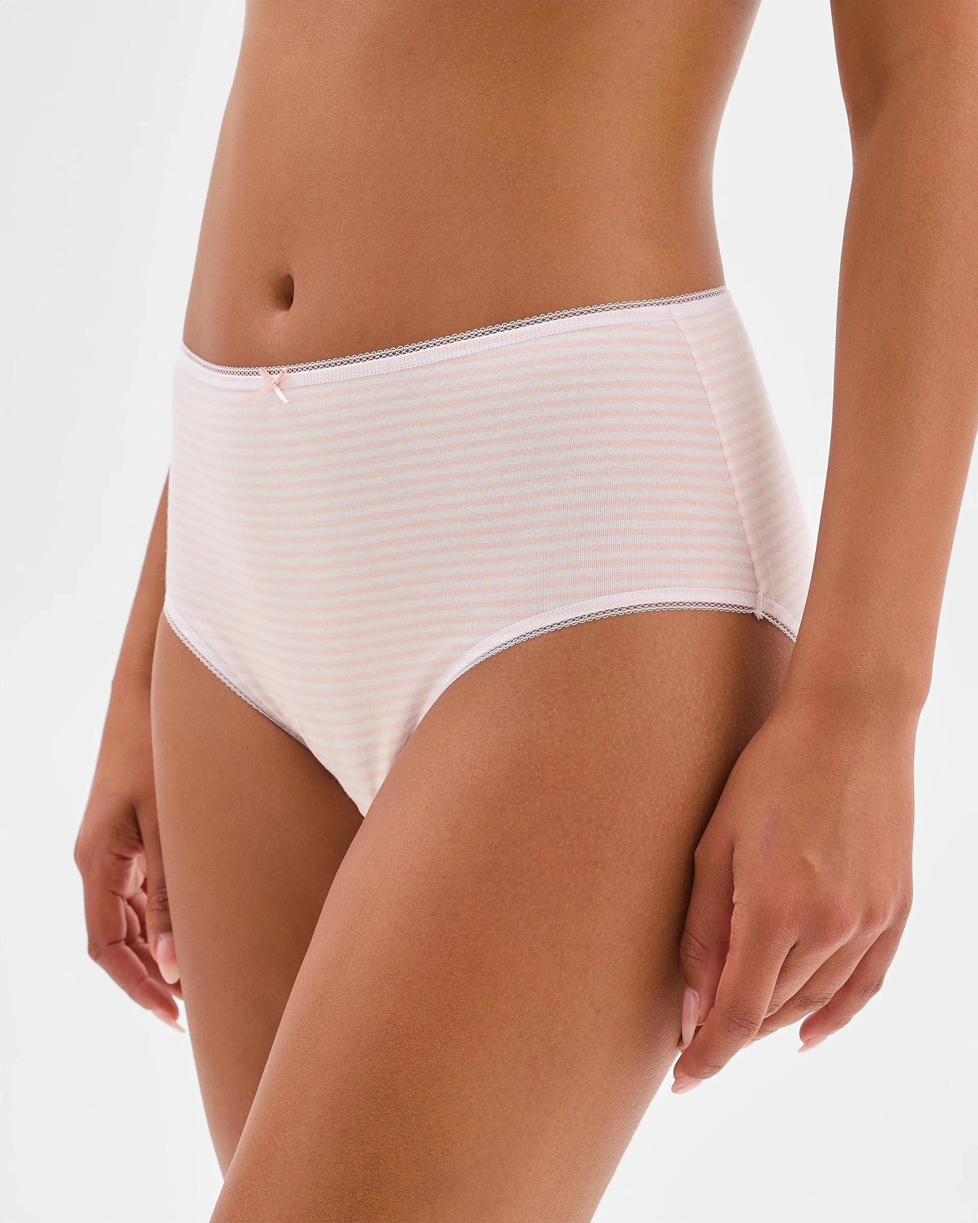 3 Target Women's Cotton/Elastane Bikini Briefs 5 Pack PINK/STRIPES/POKA DOTS/BLUE/GREY MARLE, 3 of 5