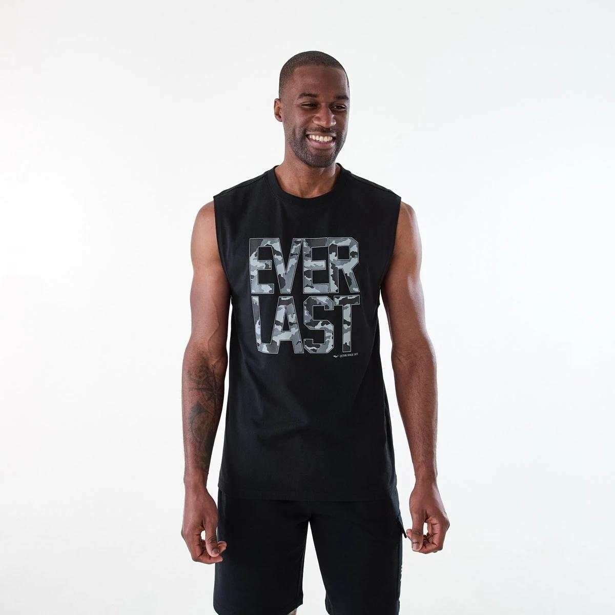 1 Everlast Mens Camo Print Muscle EVERLAST BLACK, 1 of 7