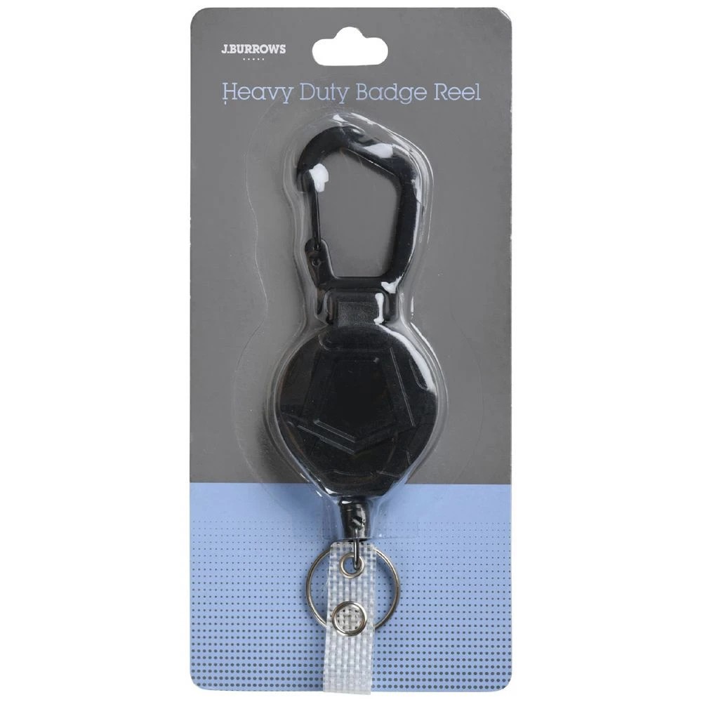 1 J.Burrows Heavy Duty Badge Reel Black, 1 of 4