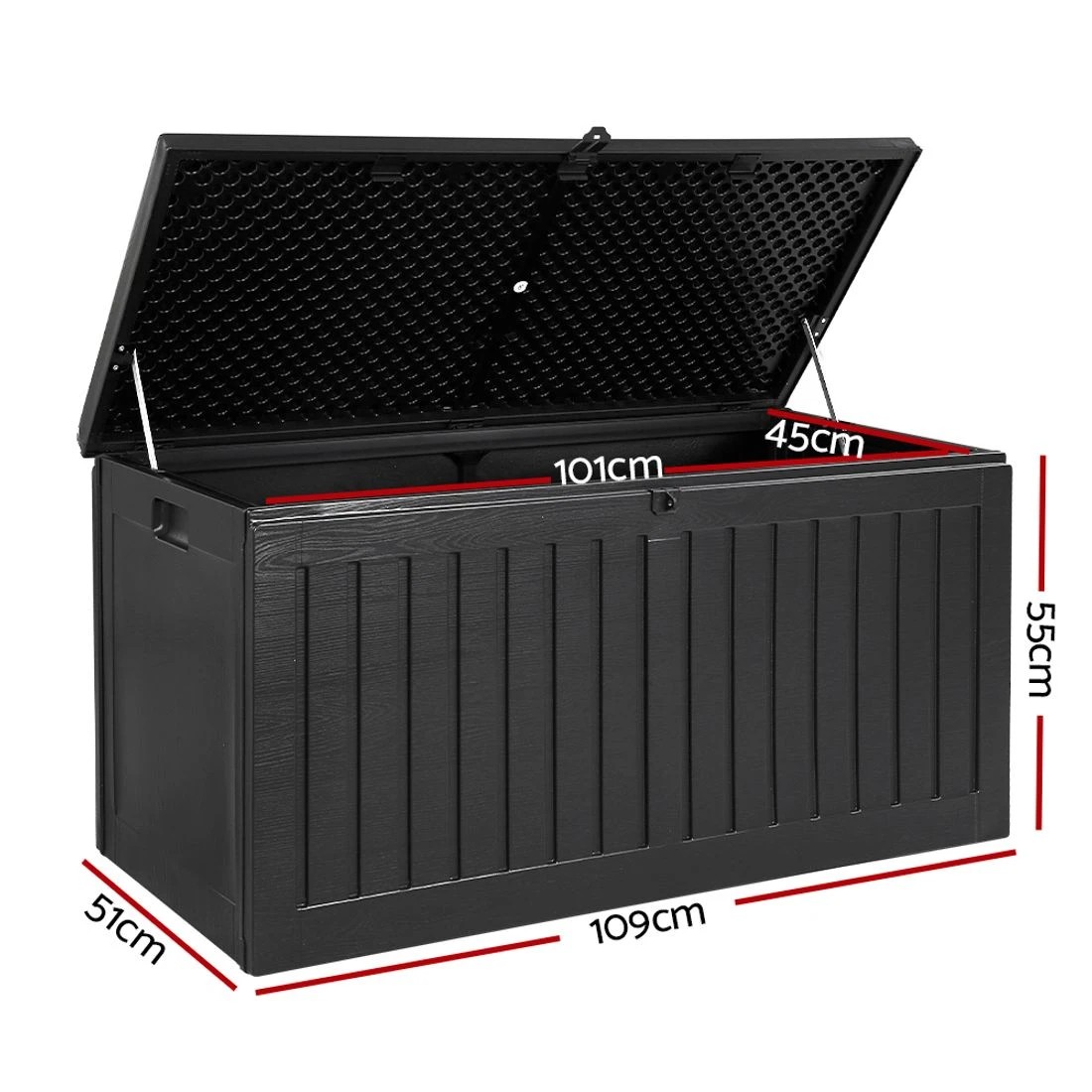 2 Gardeon Outdoor Storage Box 270L Container - Black, 2 of 8