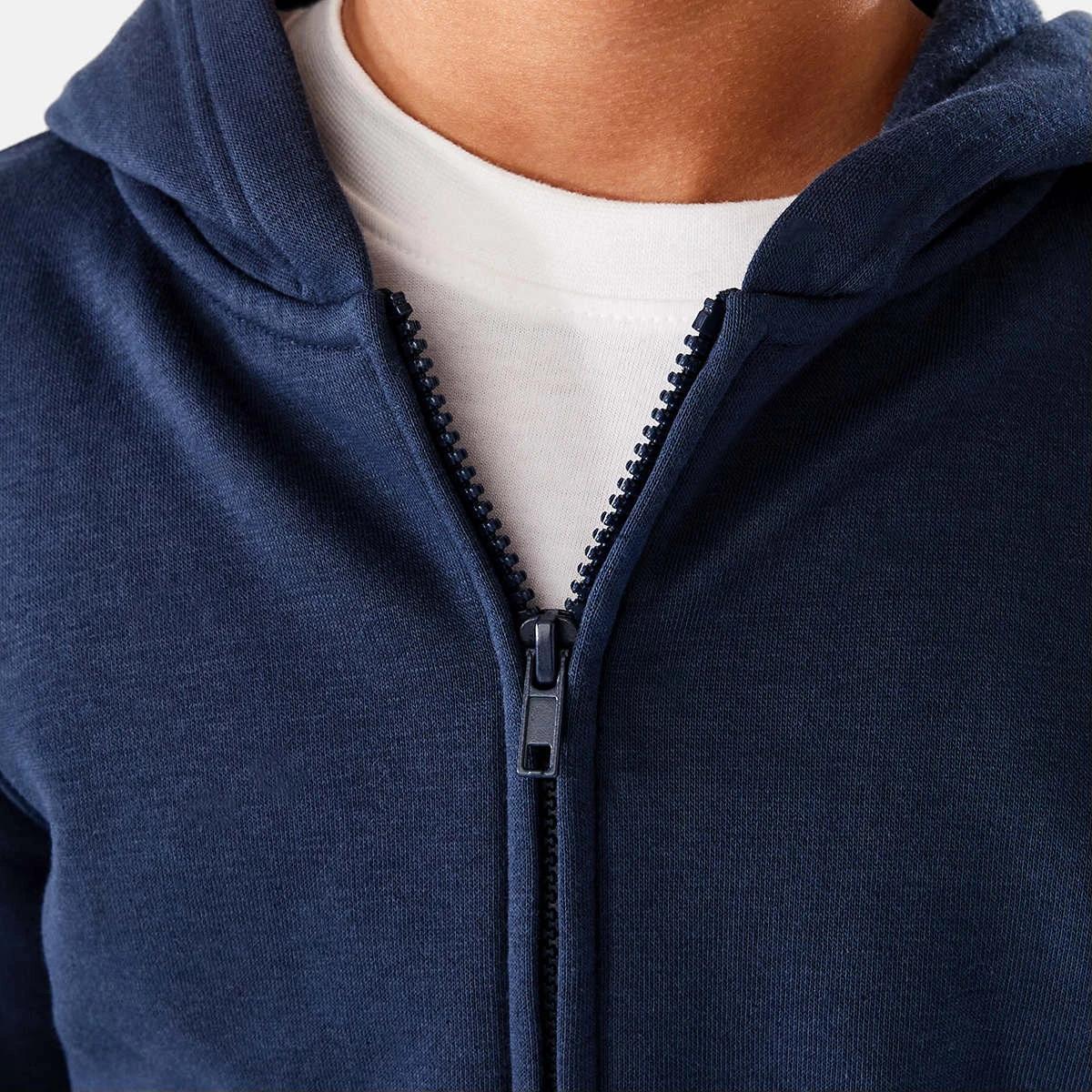 5 Basic Zip Through Hoodie Dress Blue, 5 of 10