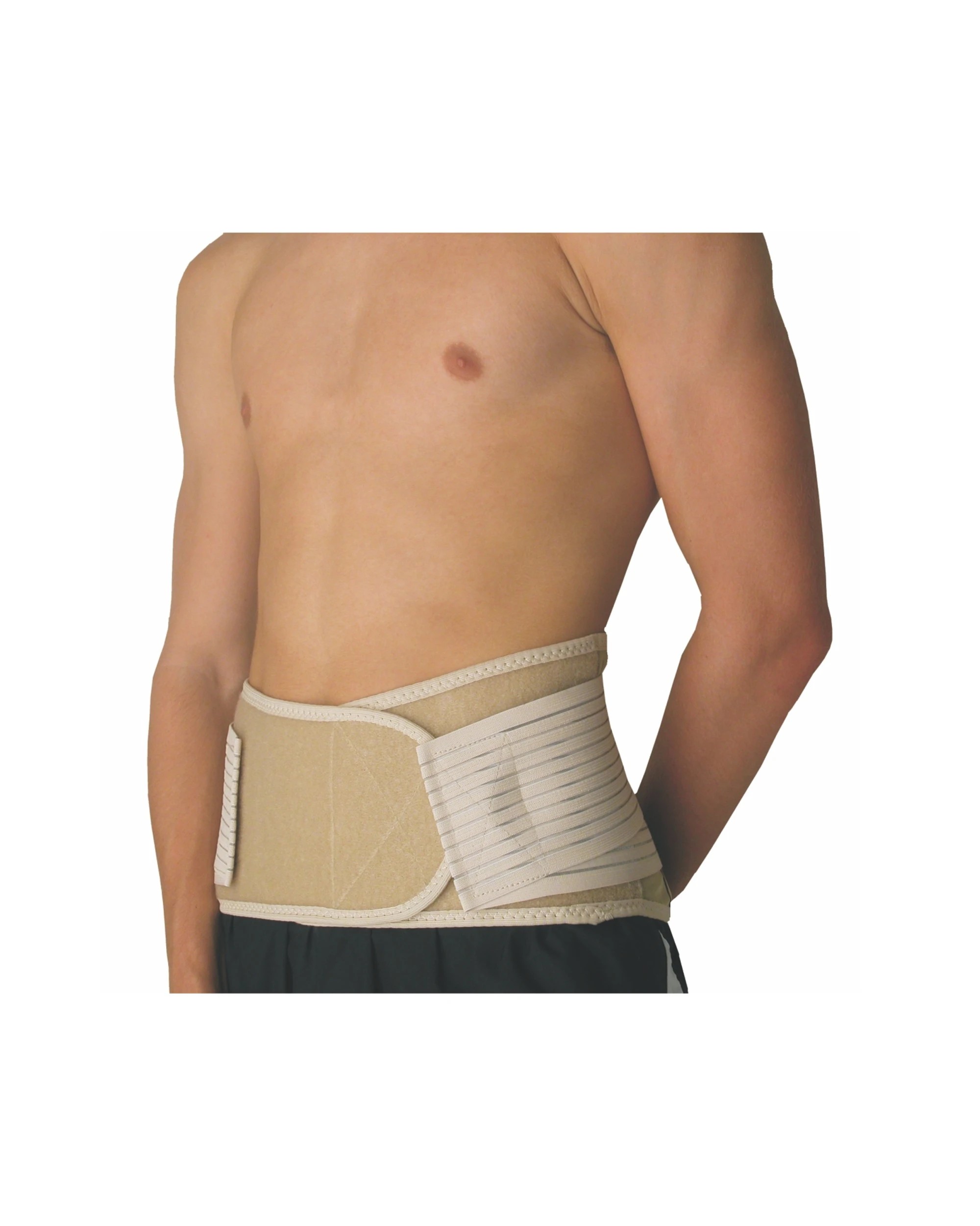 1 Bodyassist Sacro Cynch Elastic Back Support Dual Layer Straps Medium - Beige, 1 of 3