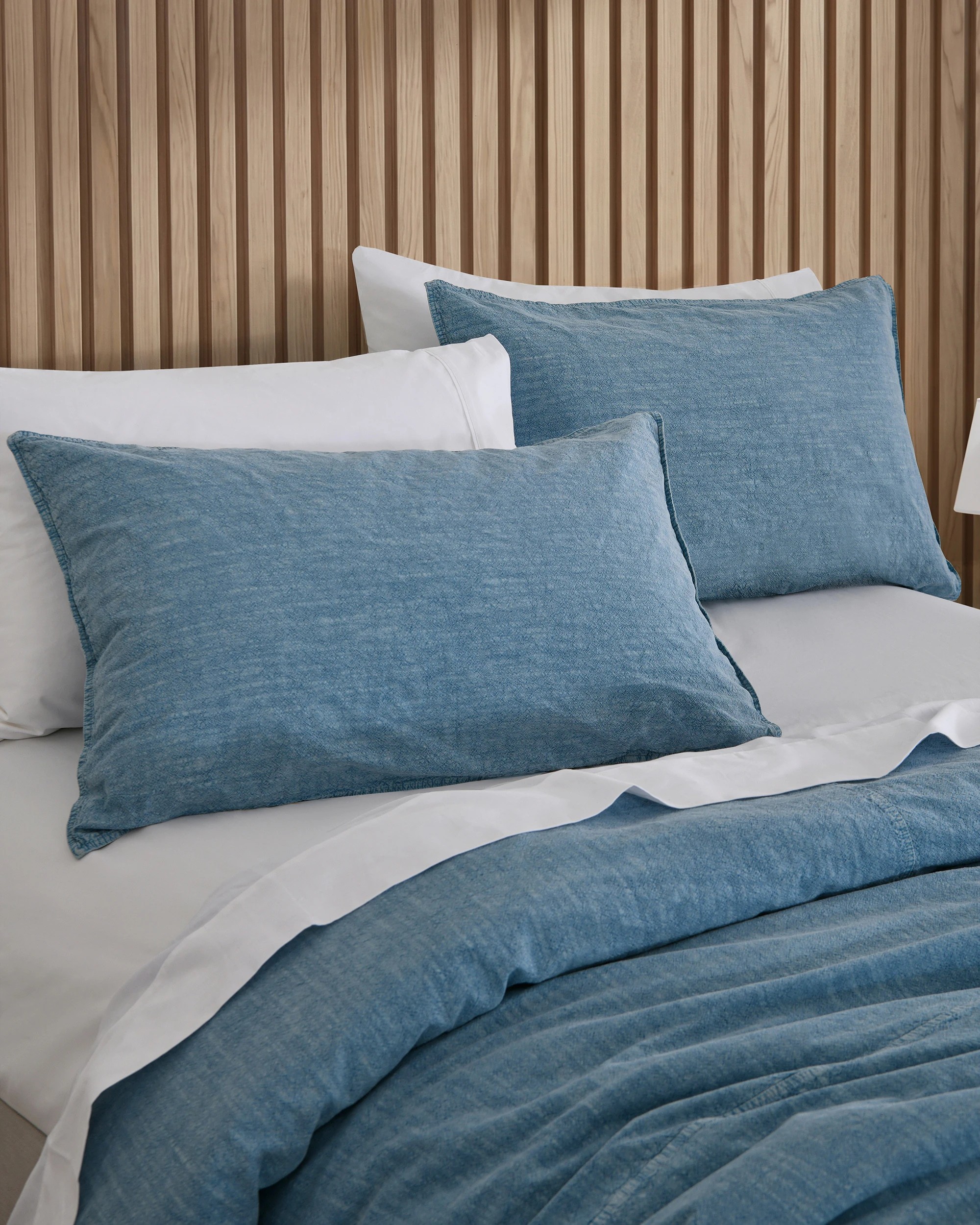 4 Dreamaker Ryder Denim Style Quilt Cover Set - King Bed - Indigo Blue, 4 of 8