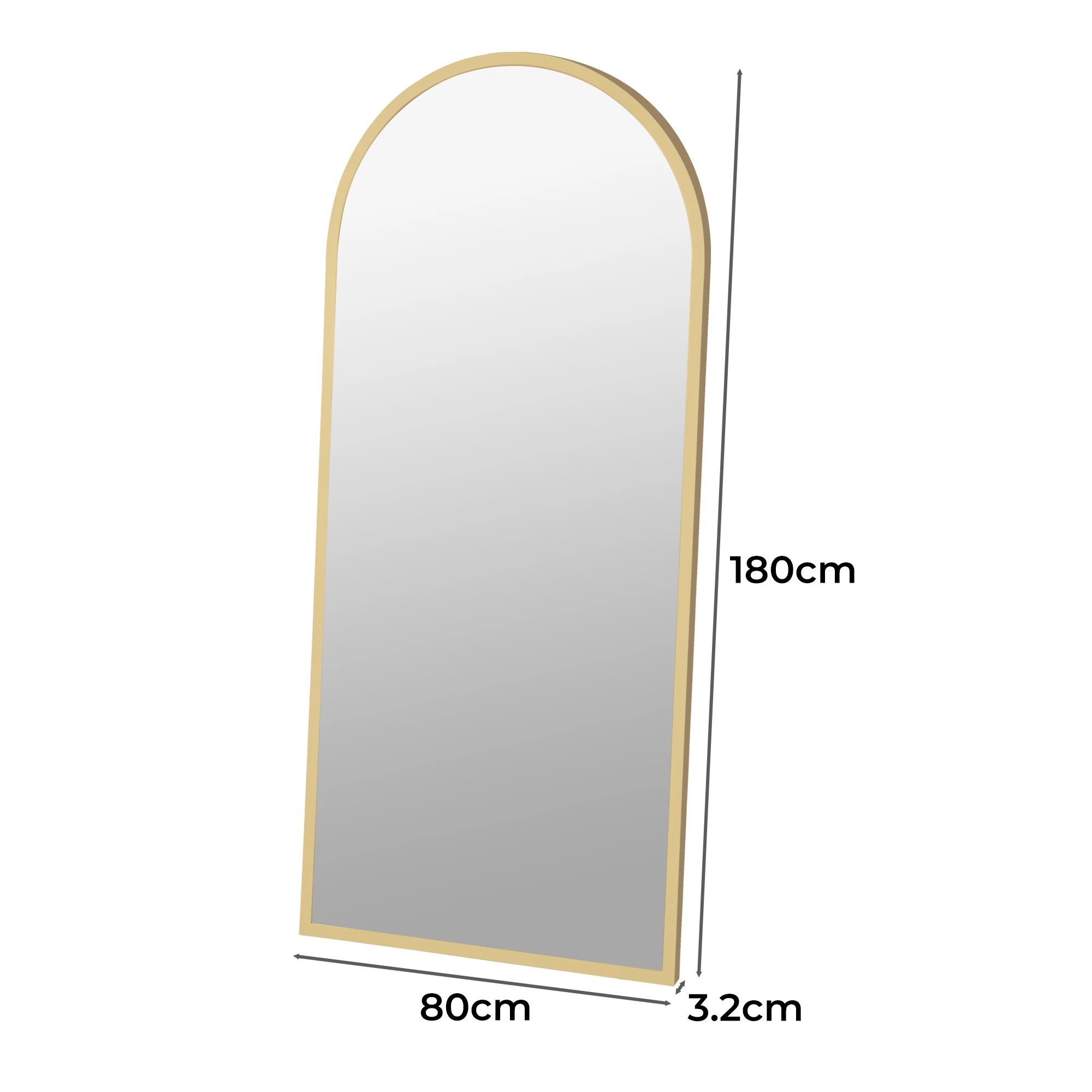 3 Yezi 180X80cm Full Length Mirror - Gold, 3 of 7
