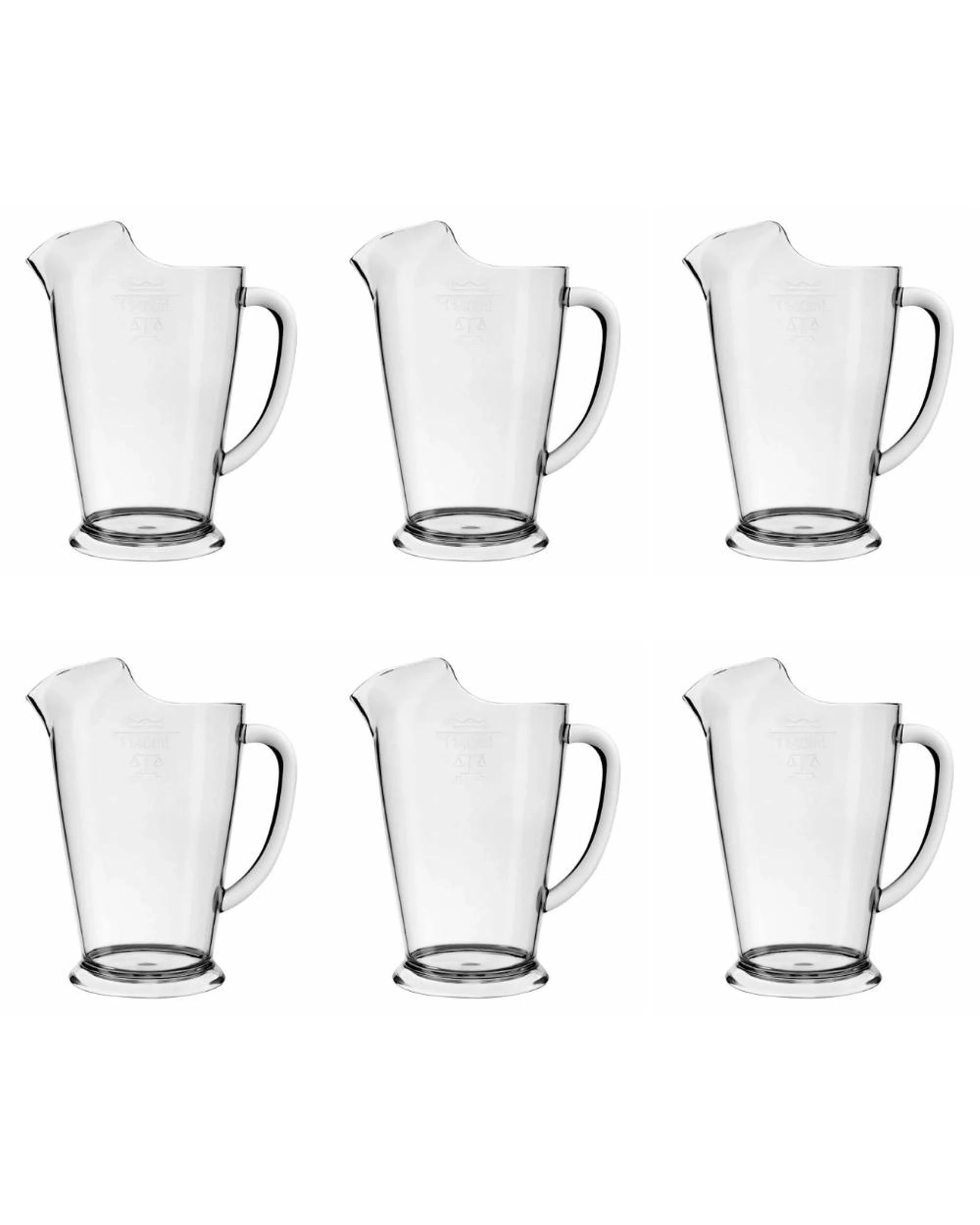 1 Crown Polycarb Jug with Ice Lip 1140ml  Set of 6 - Clear, 1 of 2