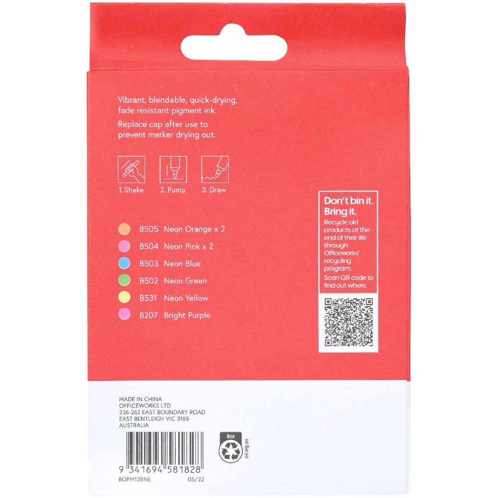 2 Born Acrylic Paint Marker 1.3mm Neon 8 Pack, 2 of 4