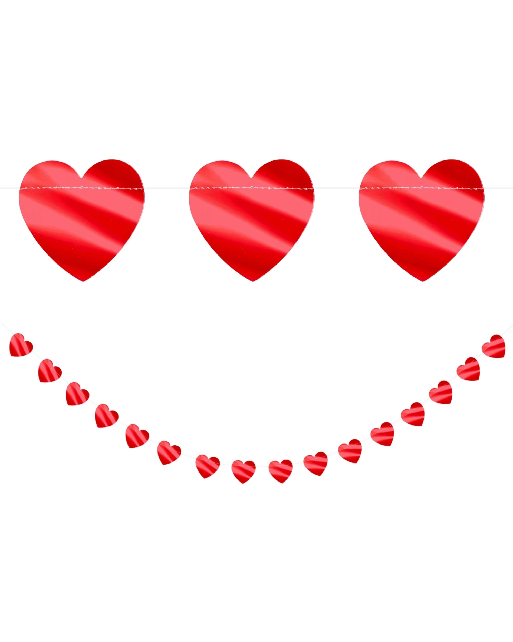 1 JD Party Love Heart Foil Garland Banner - Red, 1 of 1