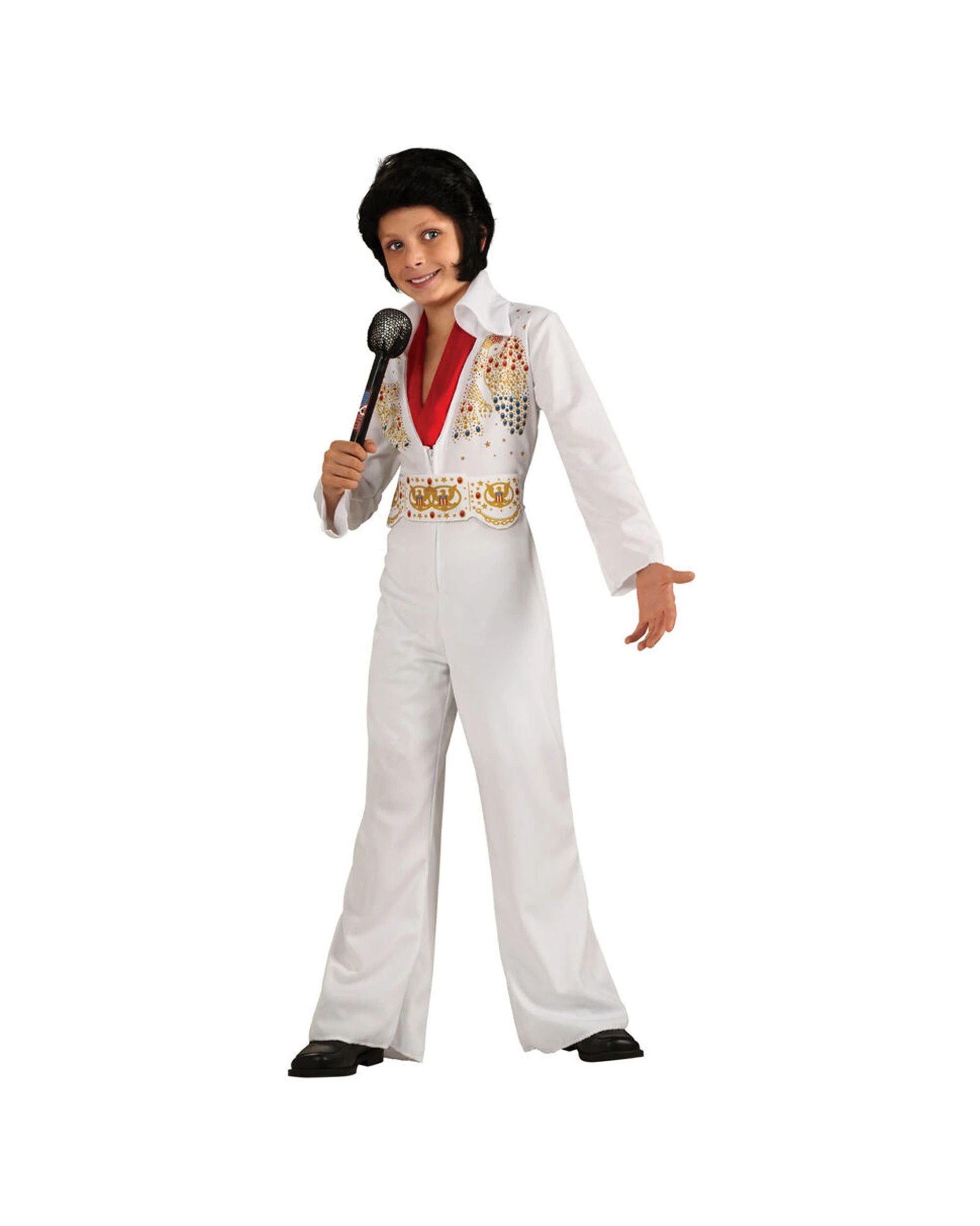 1 Rubies Elvis Deluxe Child Boys Dress Up Costume Size S - White, 1 of 3