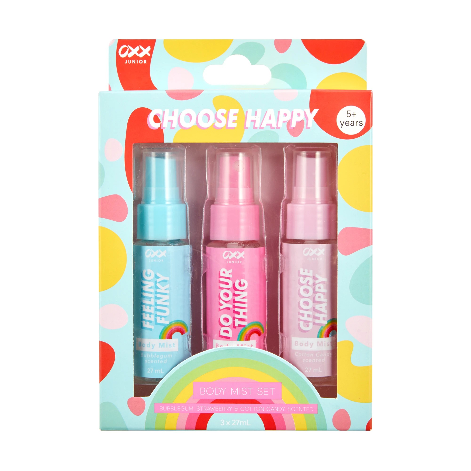 1 OXX Junior 3 Piece Choose Happy Body Mist Set - Bubblegum, Strawberry and Cotton Candy Scented, 1 of 6