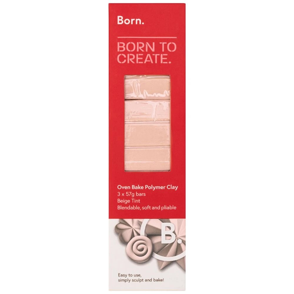 1 Born Oven Bake Polymer Clay Beige 3 Pack, 1 of 4