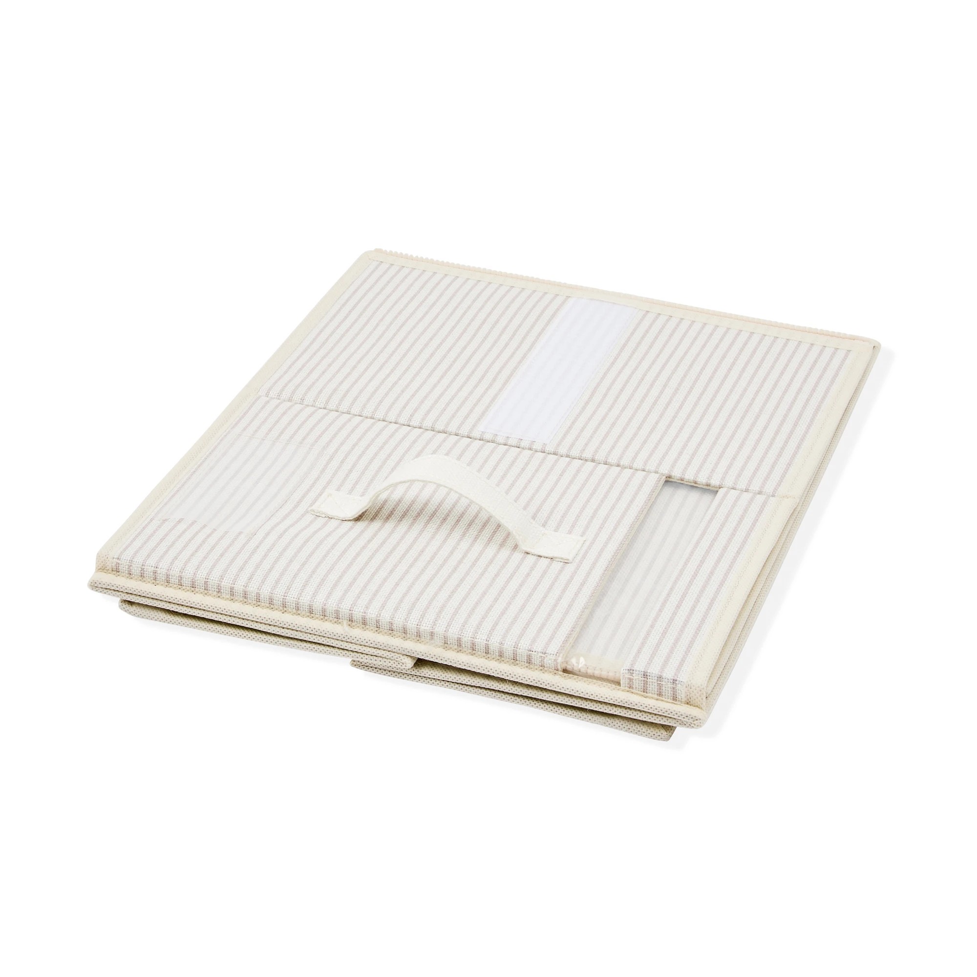 10 Linen Look Striped Bed Linen Box - Large, Beige, 10 of 10