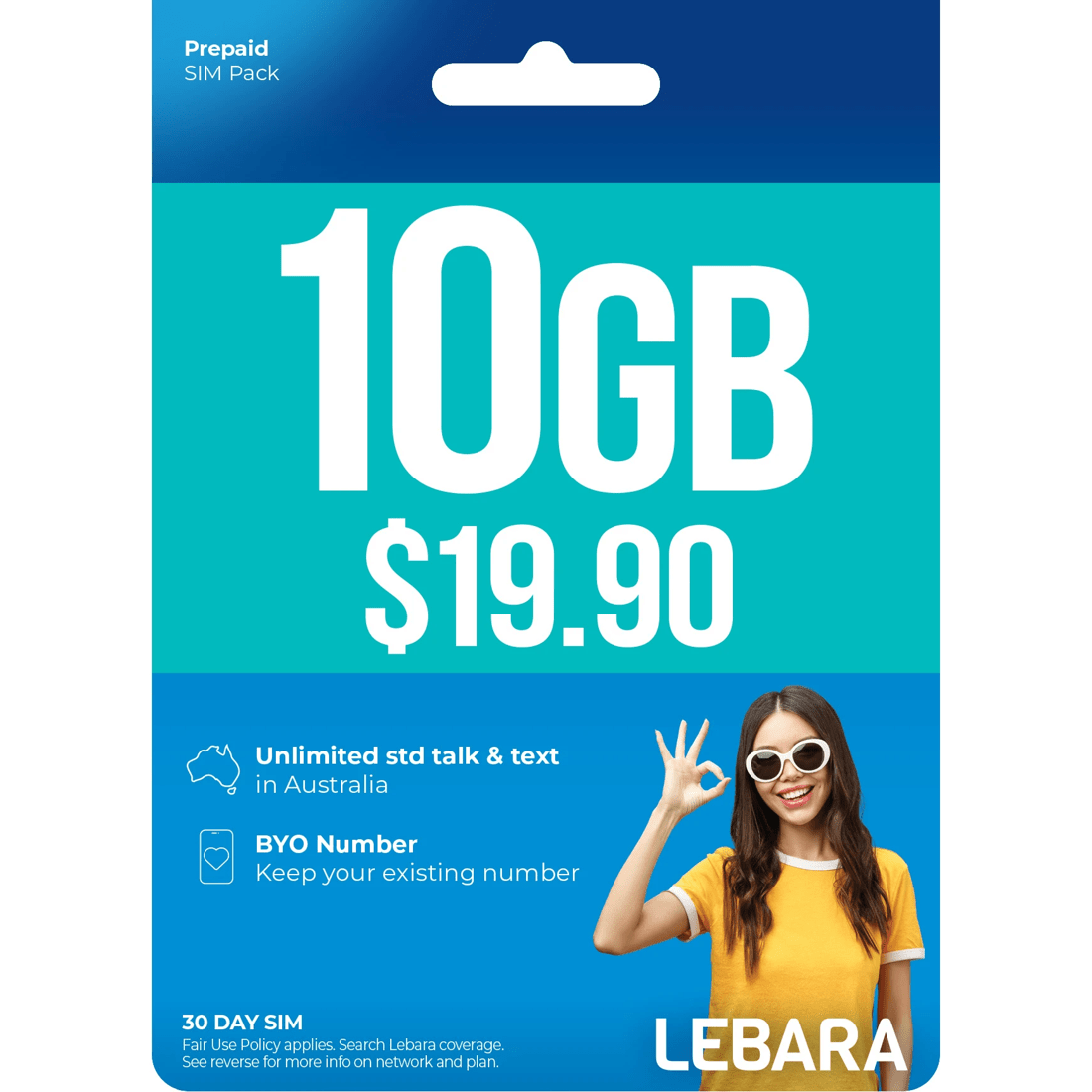 2 Lebara $19.90 Extra Small 30 Day Starter Pack, 2 of 2