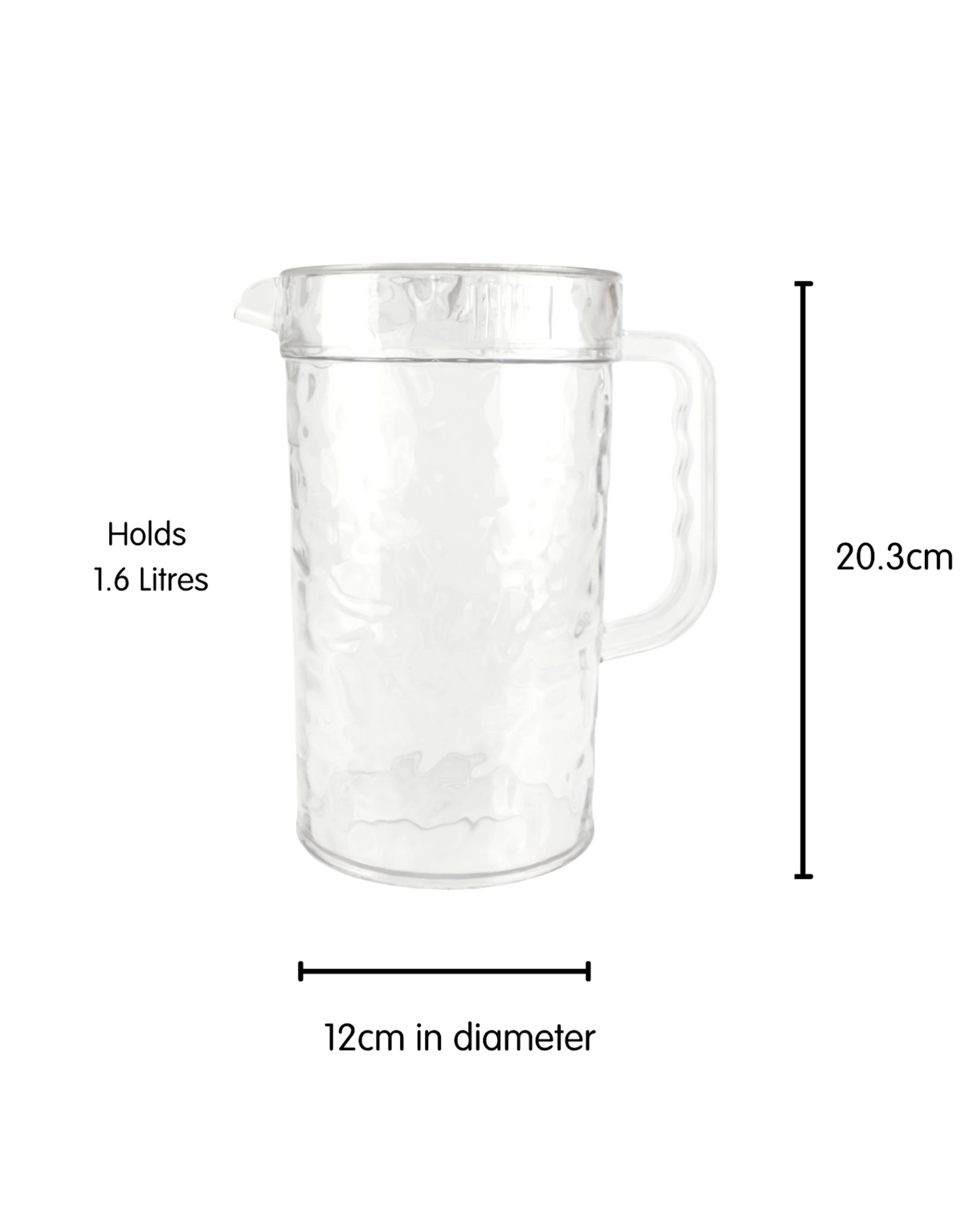 2 Party Maker Dimple Jug With Lid 1.6L - Clear, 2 of 4