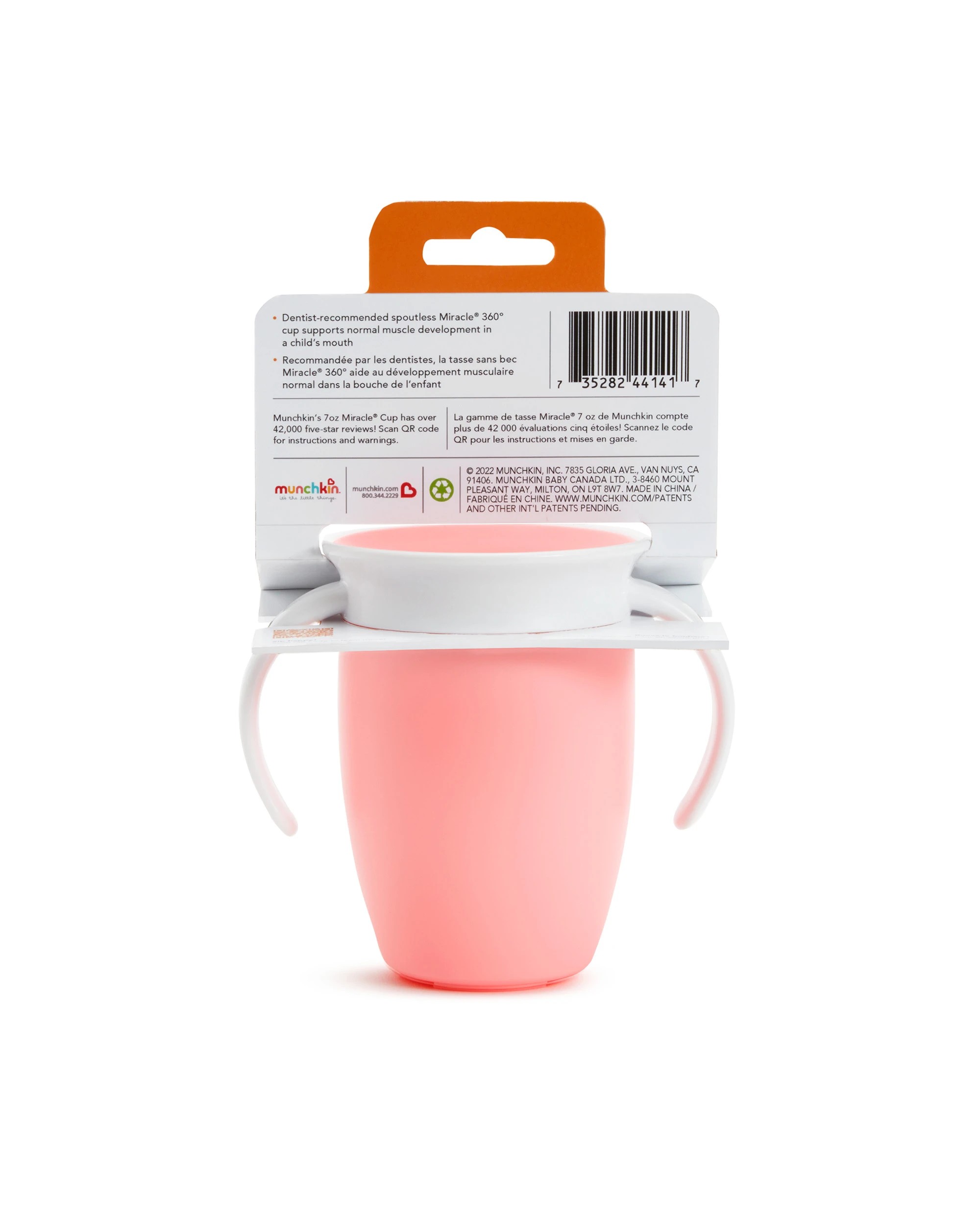 6 Munchkin Miracle 360 Trainer Cup Anti Spill 200ml Baby Toddler 6 Months - Pink, 6 of 6
