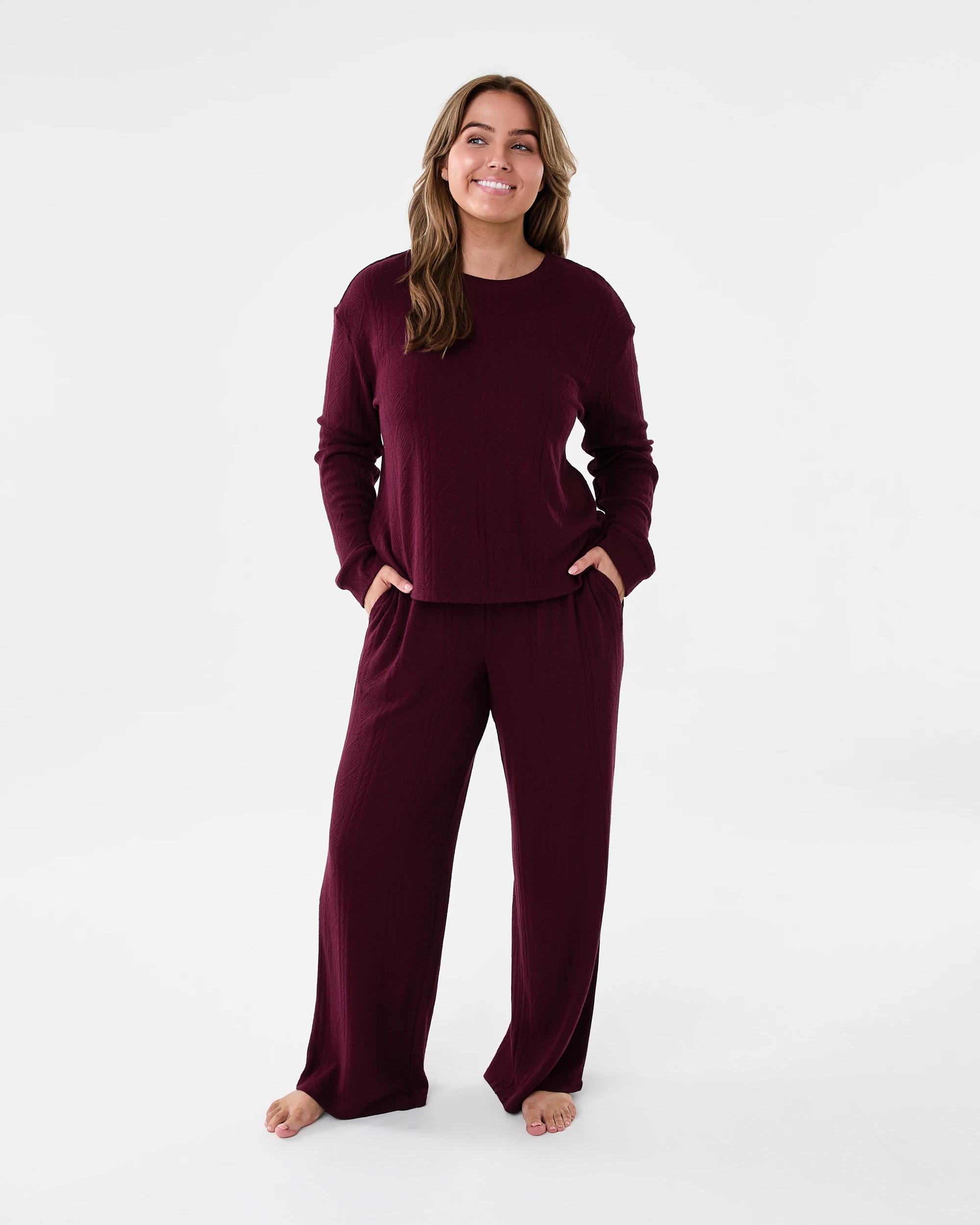 7 Cable Lounge Pants Velvet Red, 7 of 7