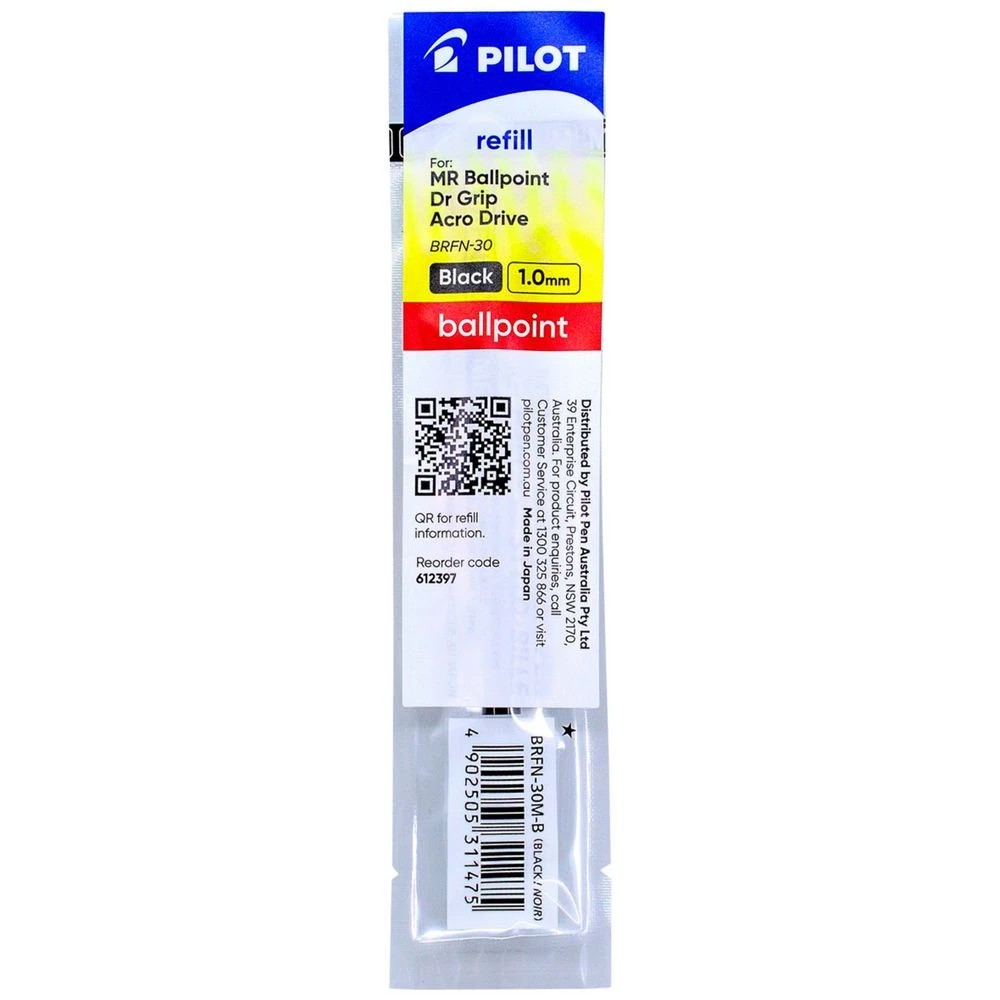 1 PILOT BRFN-30 Ballpoint Refill 1.0mm Black, 1 of 7