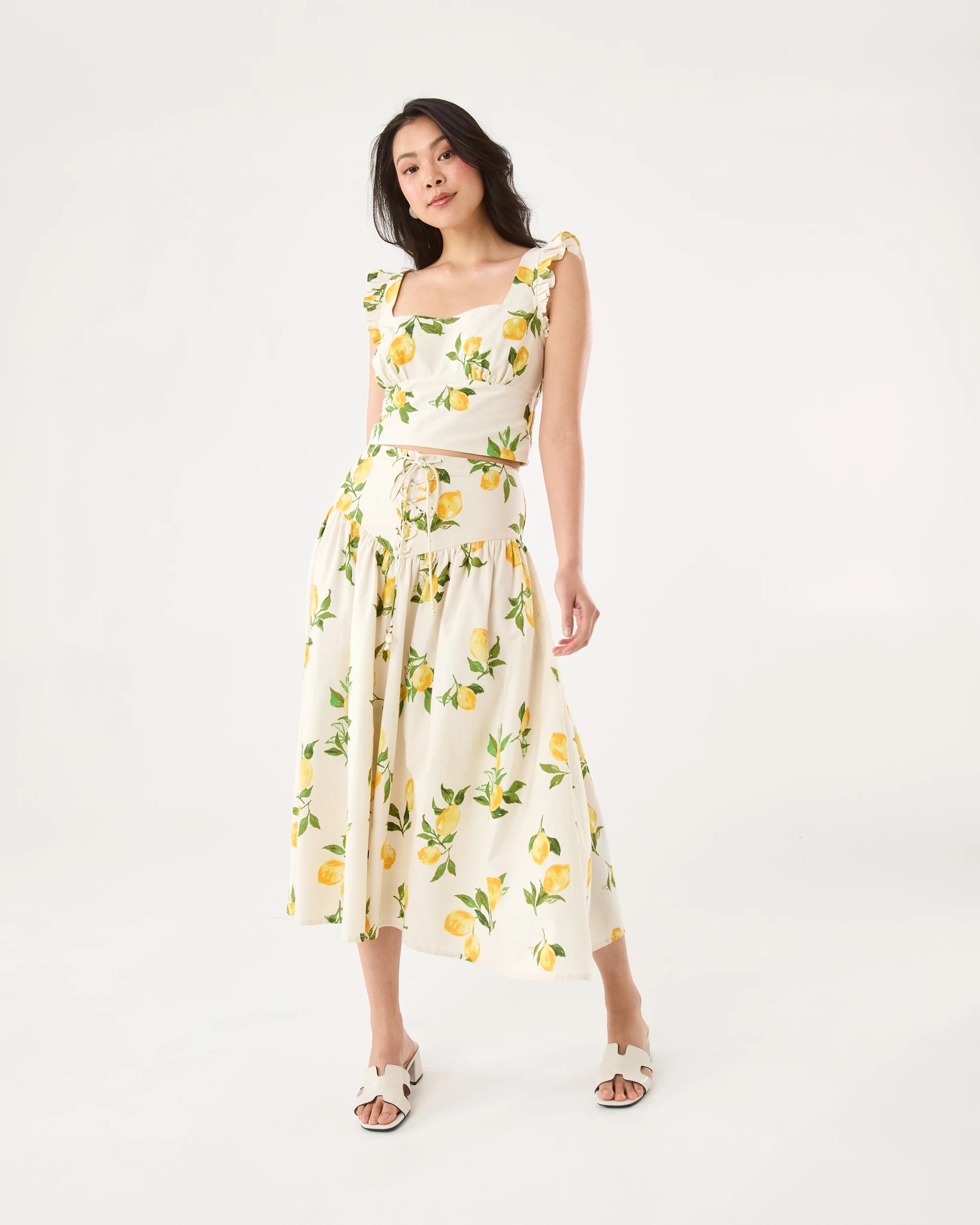 2 Sleeveless Square Neck Frill Top Lemons, 2 of 7