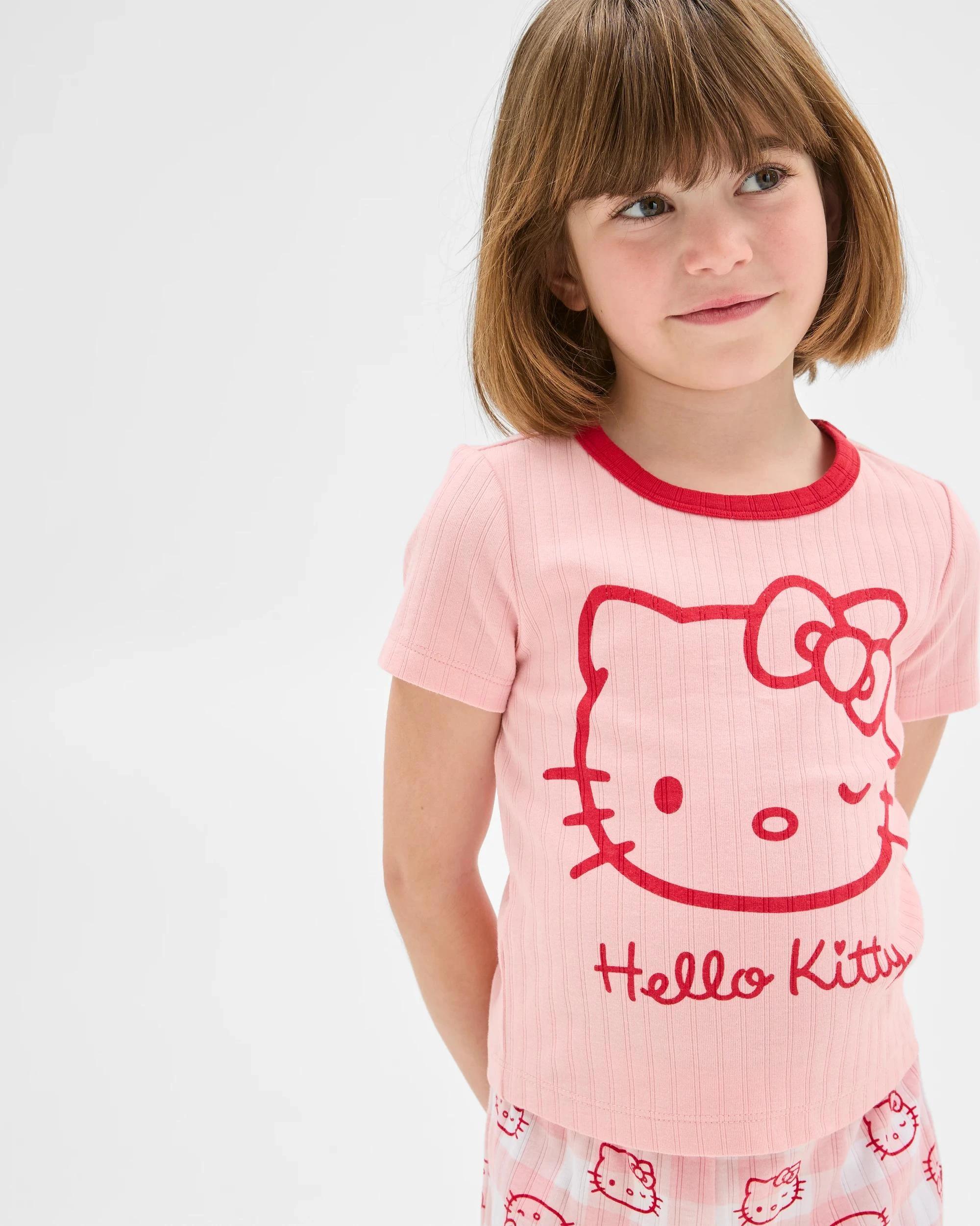 4 Hello Kitty Younger Girls Knit Pyjama Set HELLO KITTY, 4 of 8