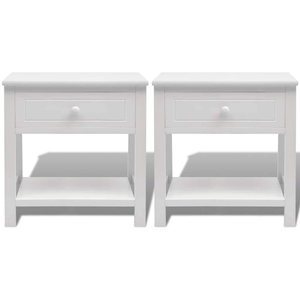 3 vidaXL Bedside cabinet Ample Storage - White, 3 of 7