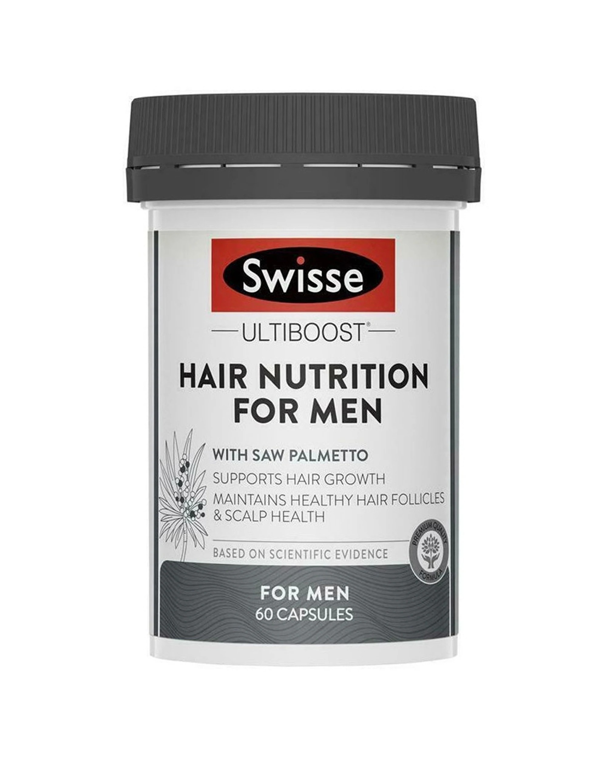 1 Swisse 60pc Ultiboost Hair Growth Nutrition Supplement For Men Capsules With Saw Palmetto, 1 of 1