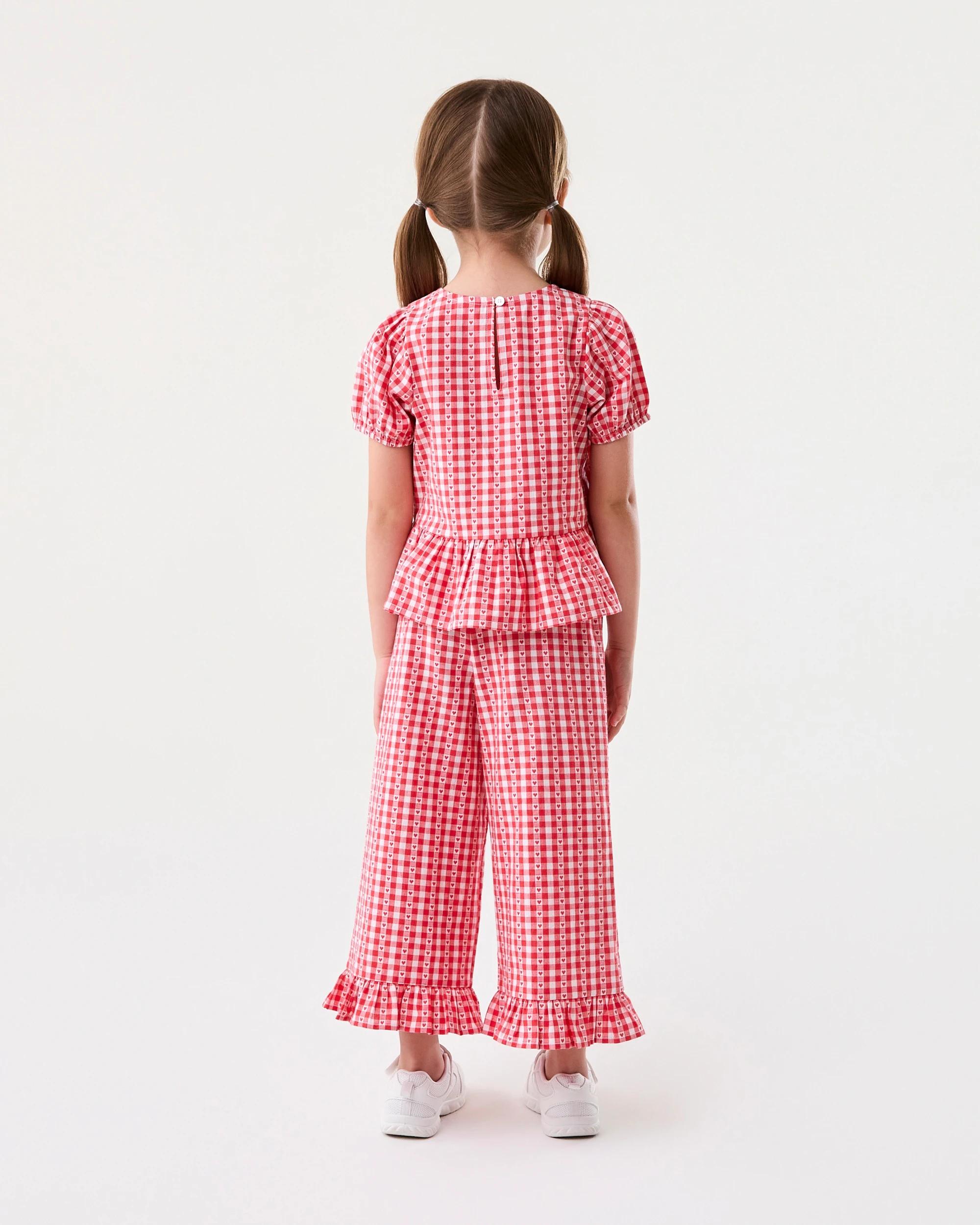 6 Frill Hem Pants Red Check, 6 of 6
