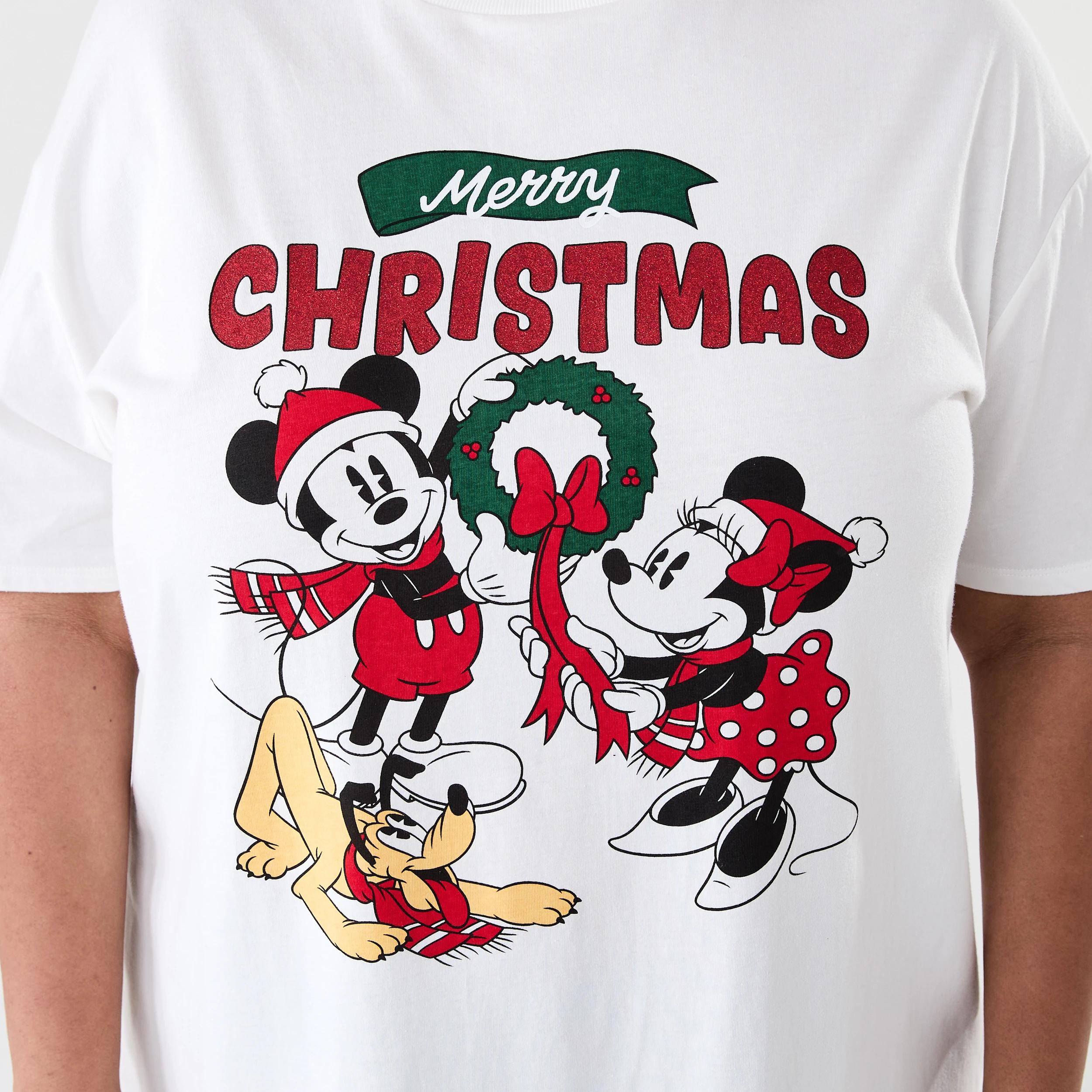 5 Curve Disney Mickey Mouse License Christmas Short Sleeve T-shirt MICKEY, 5 of 5