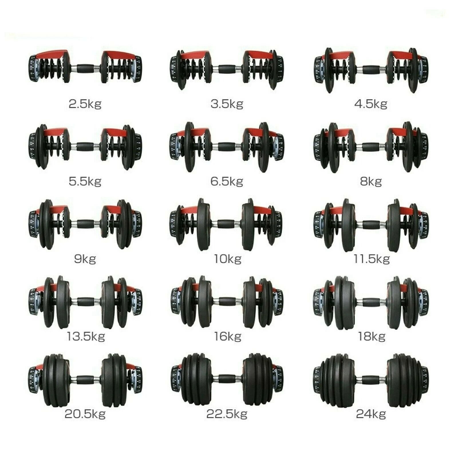 3 Fitness Master Adjustable Dumbbell Stand Rack Holder Home Gym Equipment Weight, 3 of 6