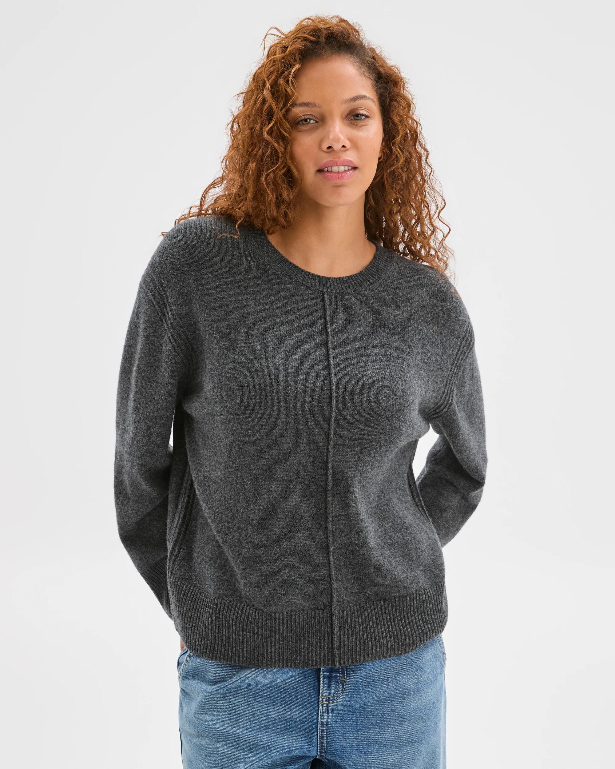 1 Target Woman Australian Lambswool Long Sleeve Jumper DARK GREY MARLE, 1 of 7