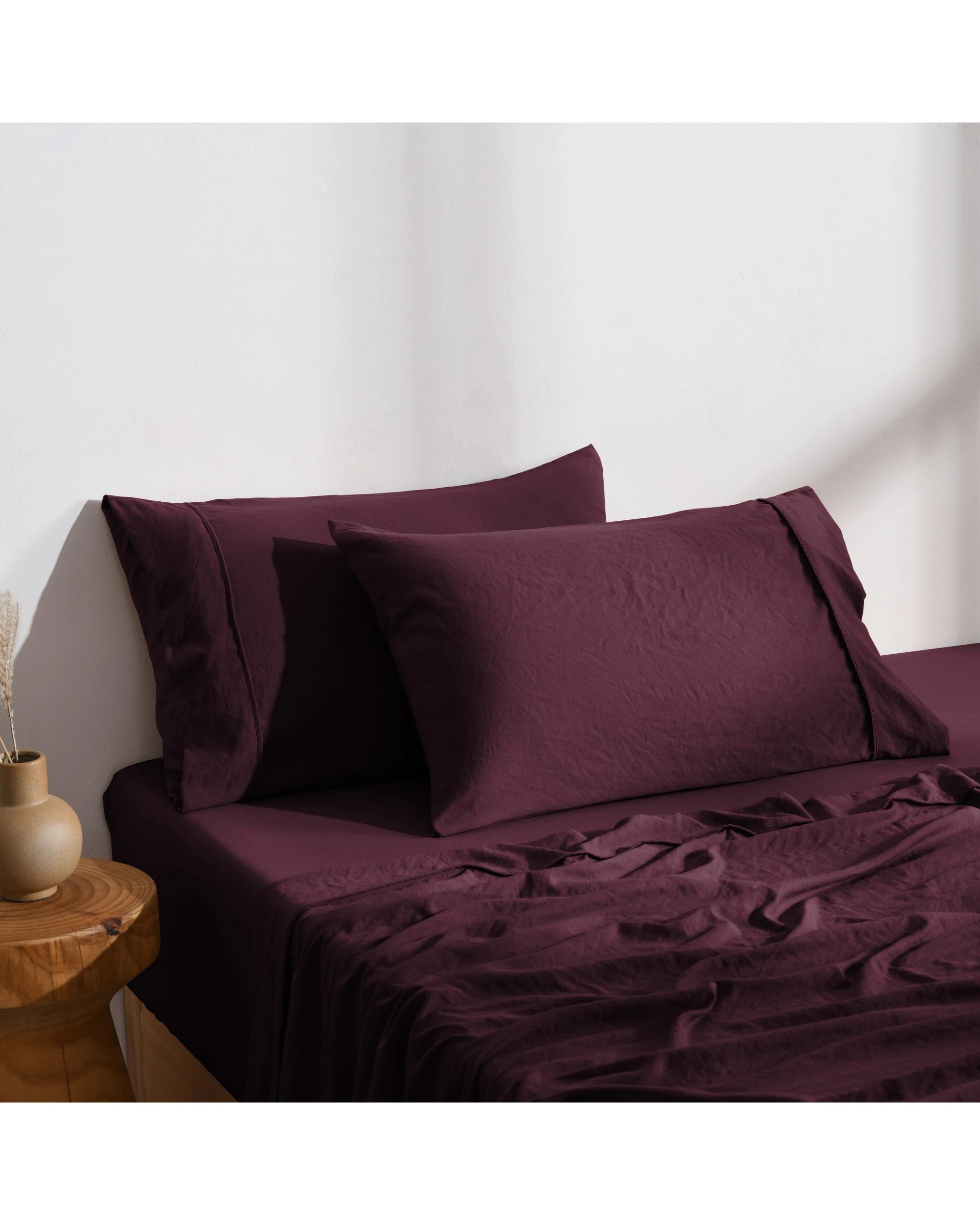 2 Dreamaker Superfine Washed Microfibre Standard Pillowcase Twin Pack - Cherry, 2 of 6