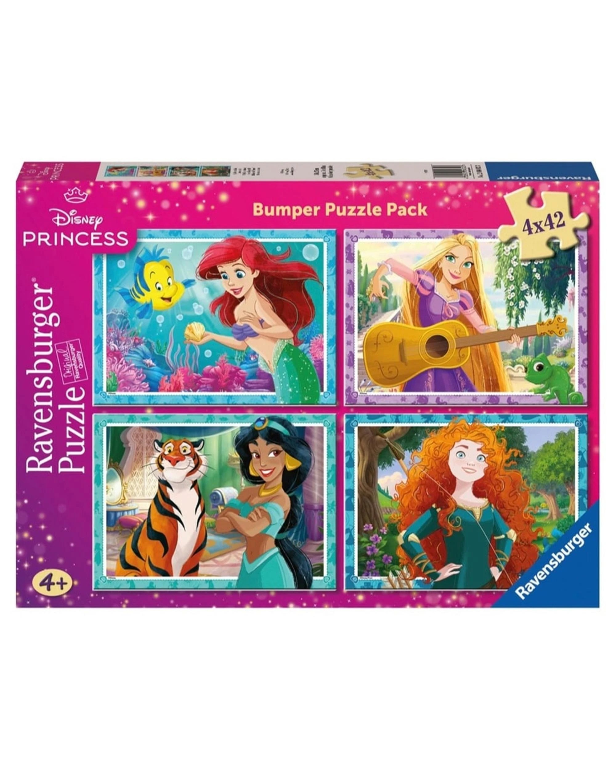 1 Ravensburger Disney Princess Bumper Puzzle Pack 4 x 42 Piece Jigsaw Puzzle, 1 of 1