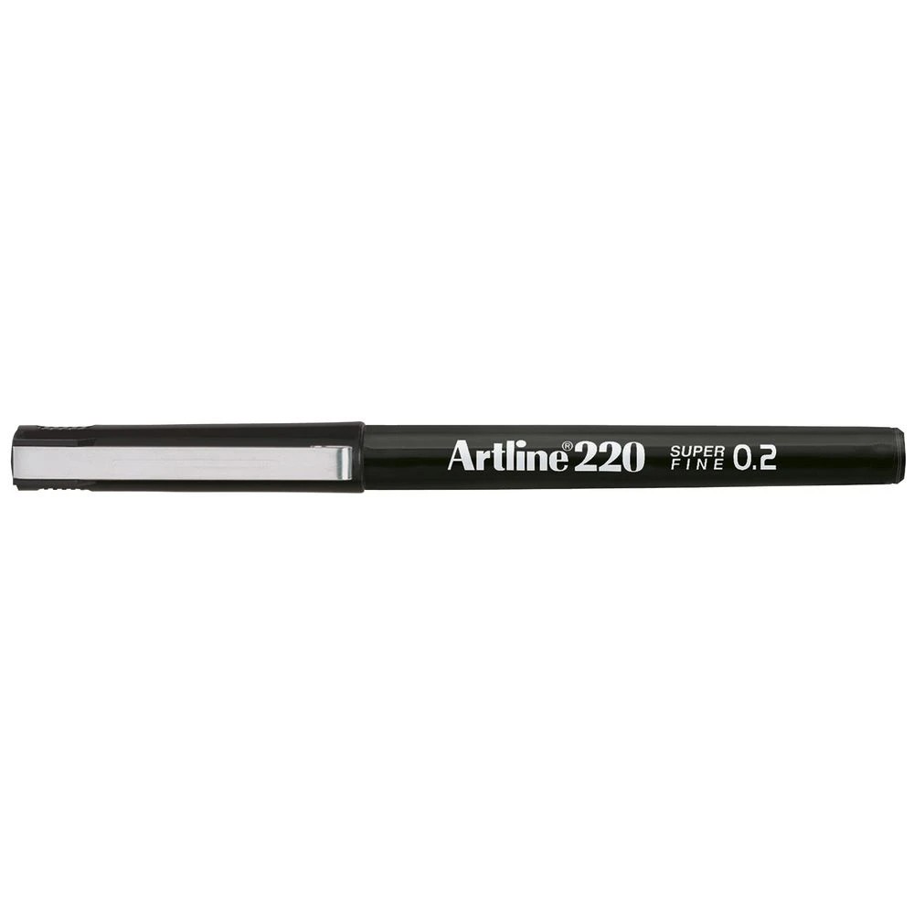 2 Artline 220 Fineliner 0.2mm Black 2 Pack, 2 of 2