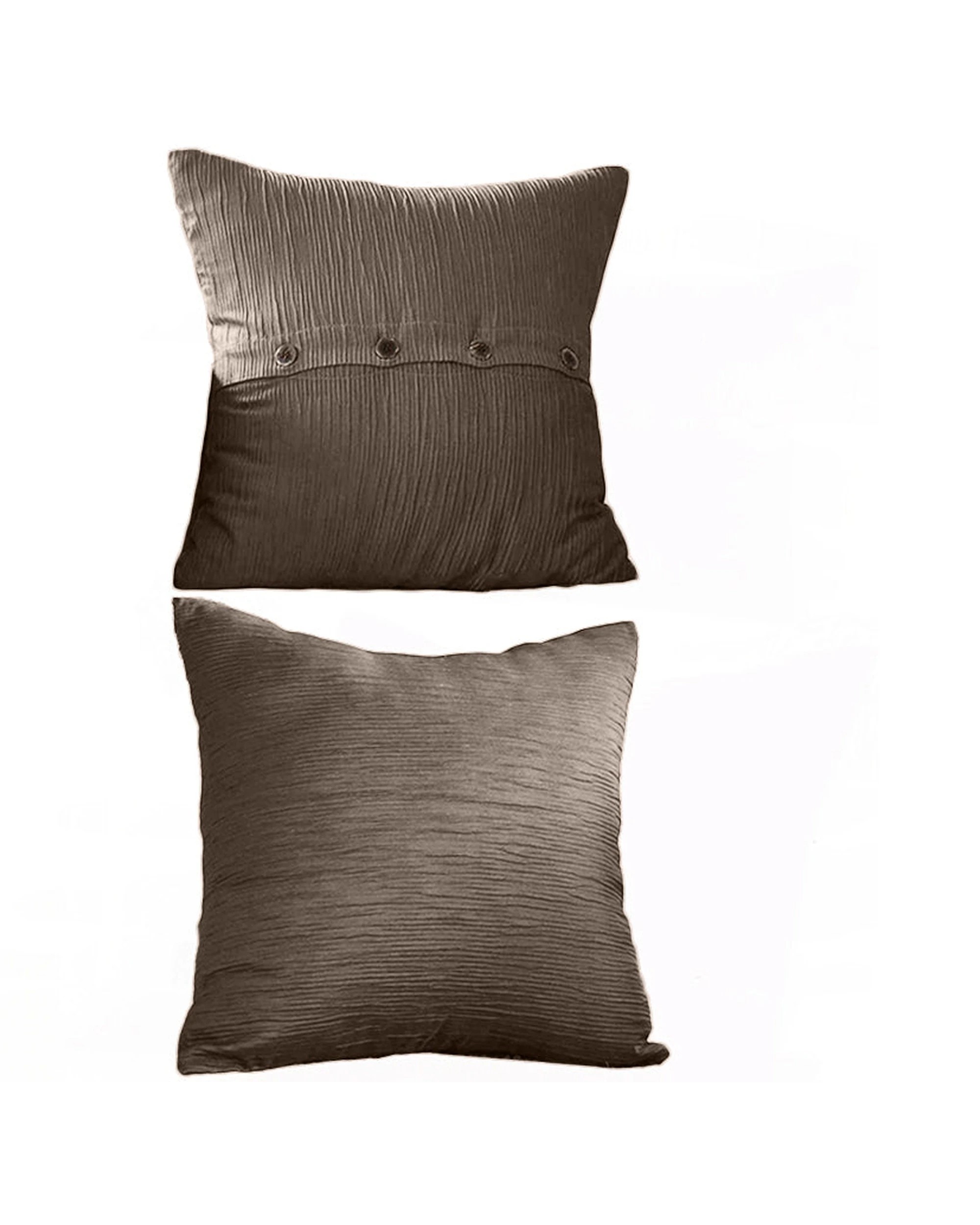 1 Cotton More 2pc Seersucker Pattern Sofa Cushion Covers 45x45cm - Brown, 1 of 2