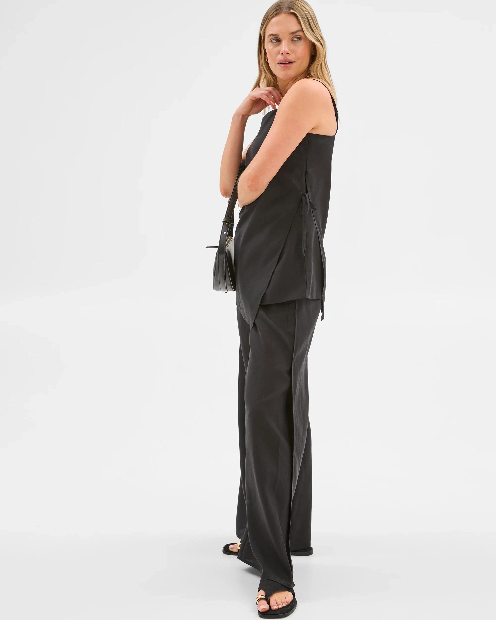 3 Lily Loves Wide Leg Split Pants BLACK, 3 of 6