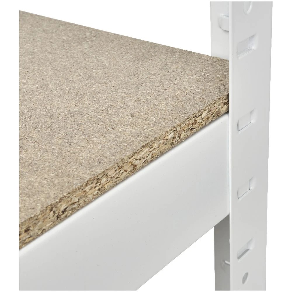 8 Cobalt 3 Shelf Metal Shelving Unit White Shelves Home Office Storage, 8 of 9